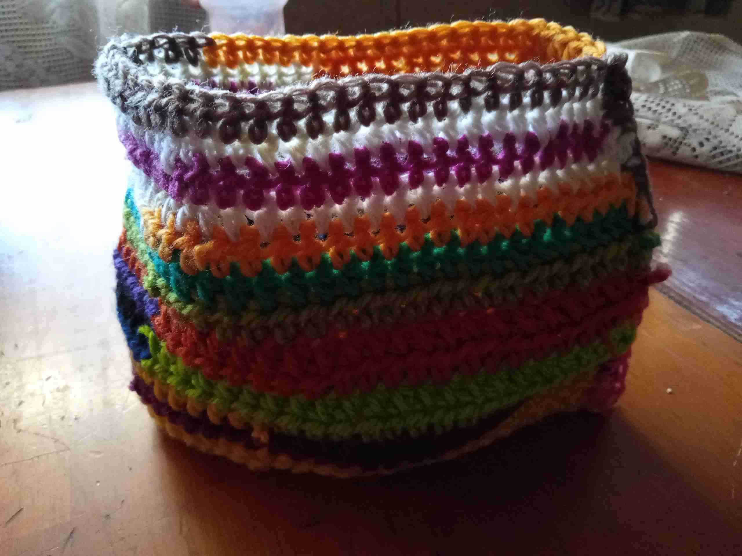 Cestos tejido a mano multicolor - miniatura 4