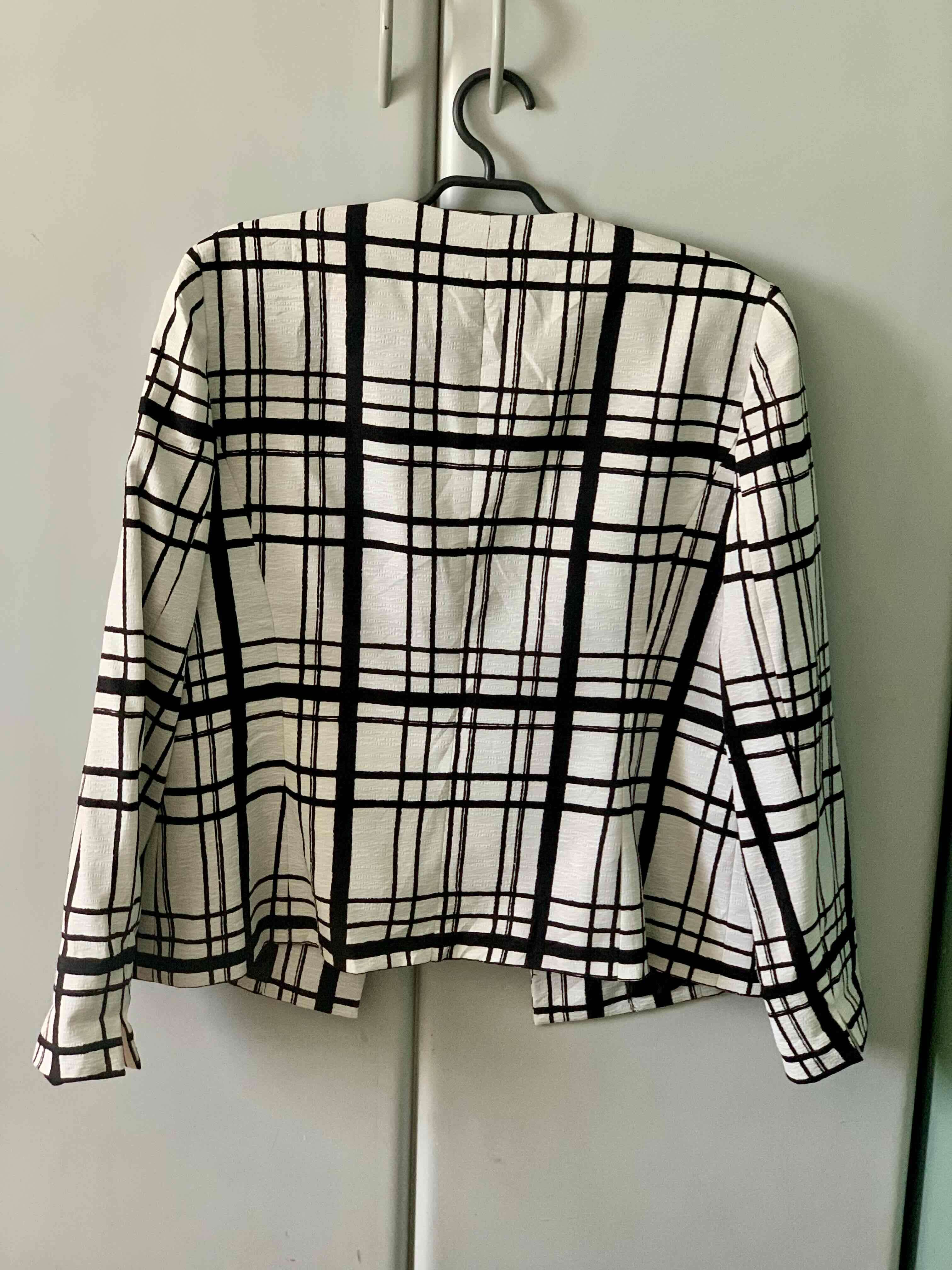 Blazer a cuadros blanco y negro - miniatura 3
