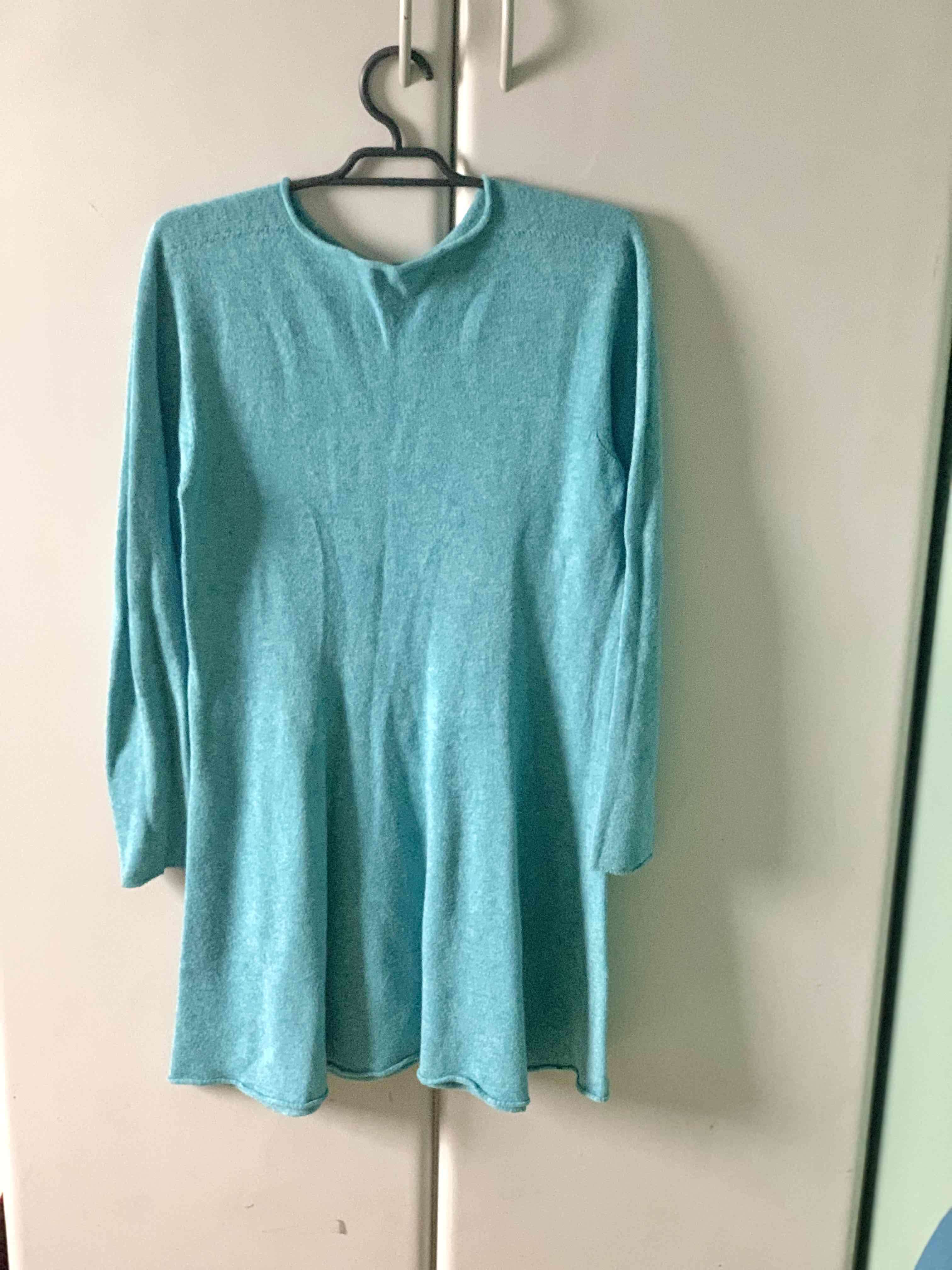 Vestido turquesa manga larga