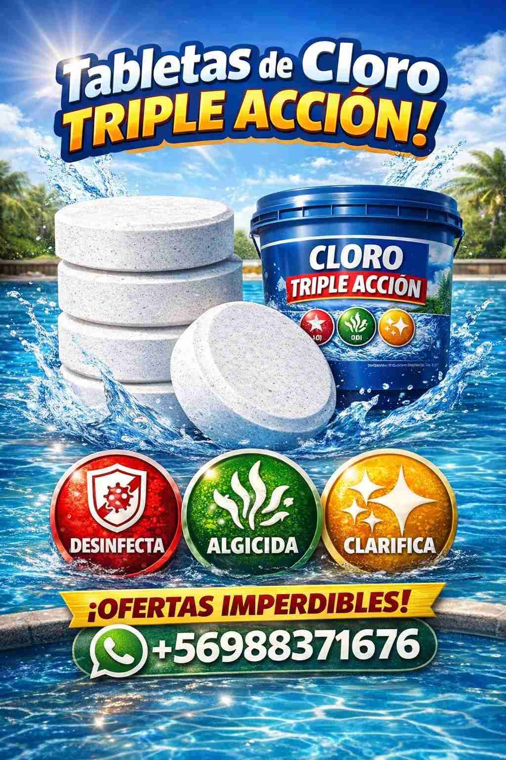 Tabletas de cloro triple acción