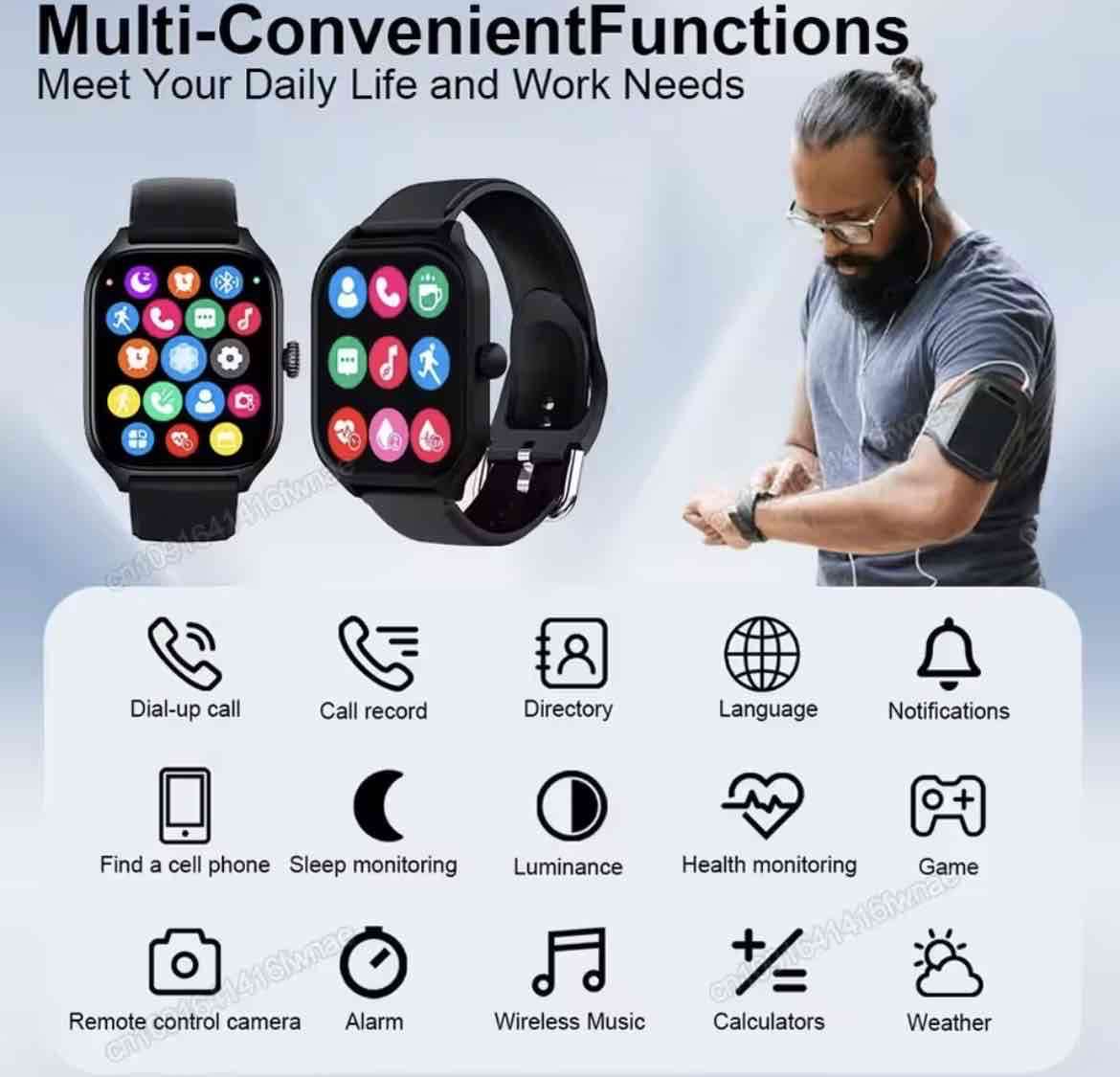 Smartwatch negro con GPS - miniatura 3