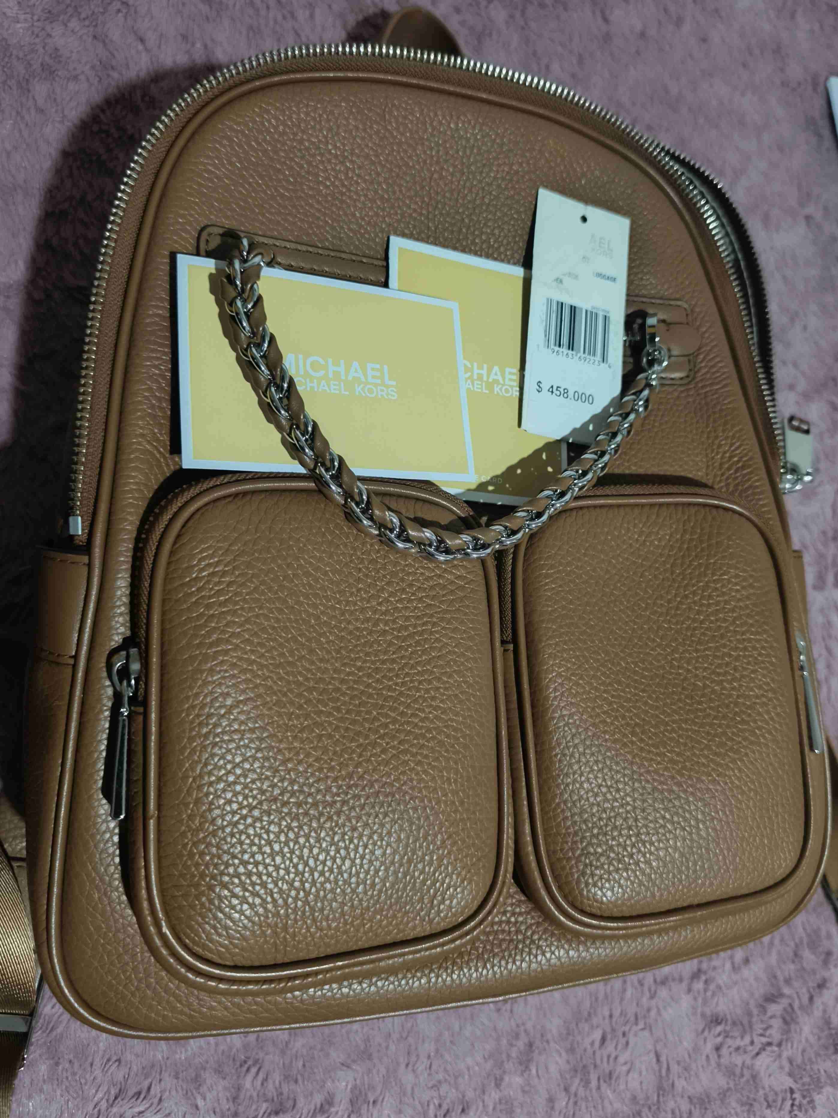 Mochila marrón con cadena MK - miniatura 2