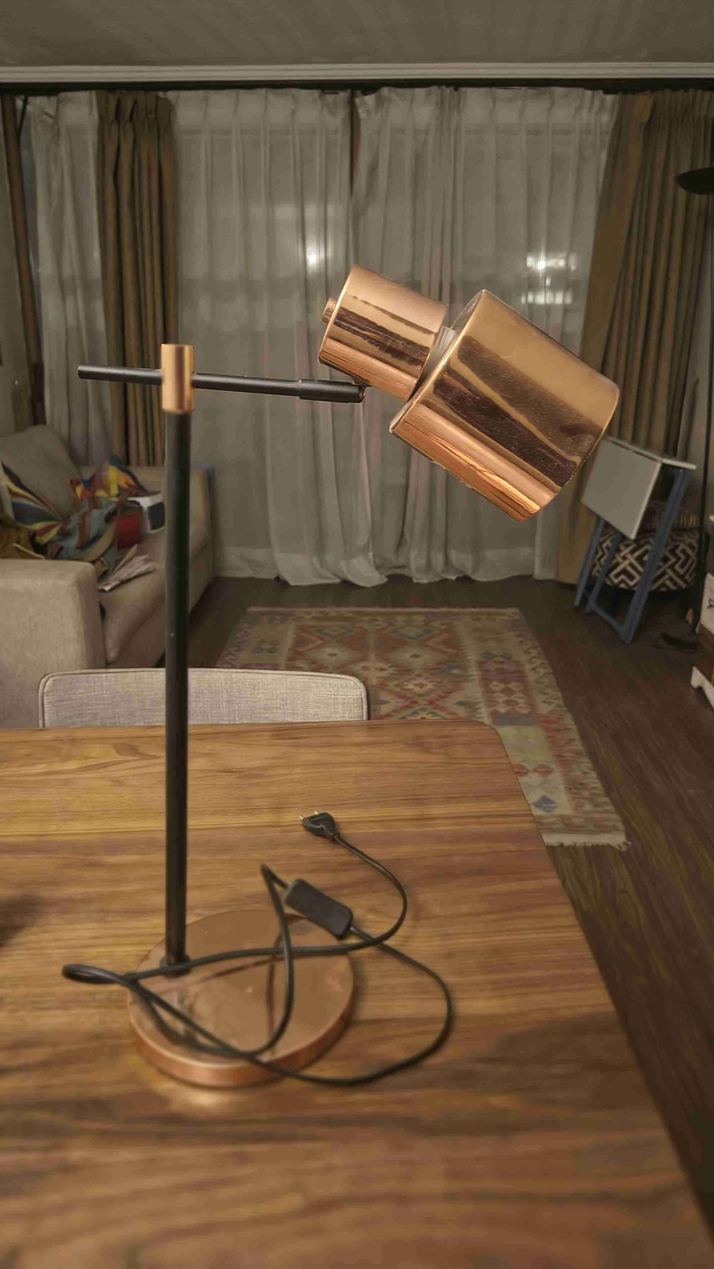 Lámpara de mesa cobre moderno - miniatura 2