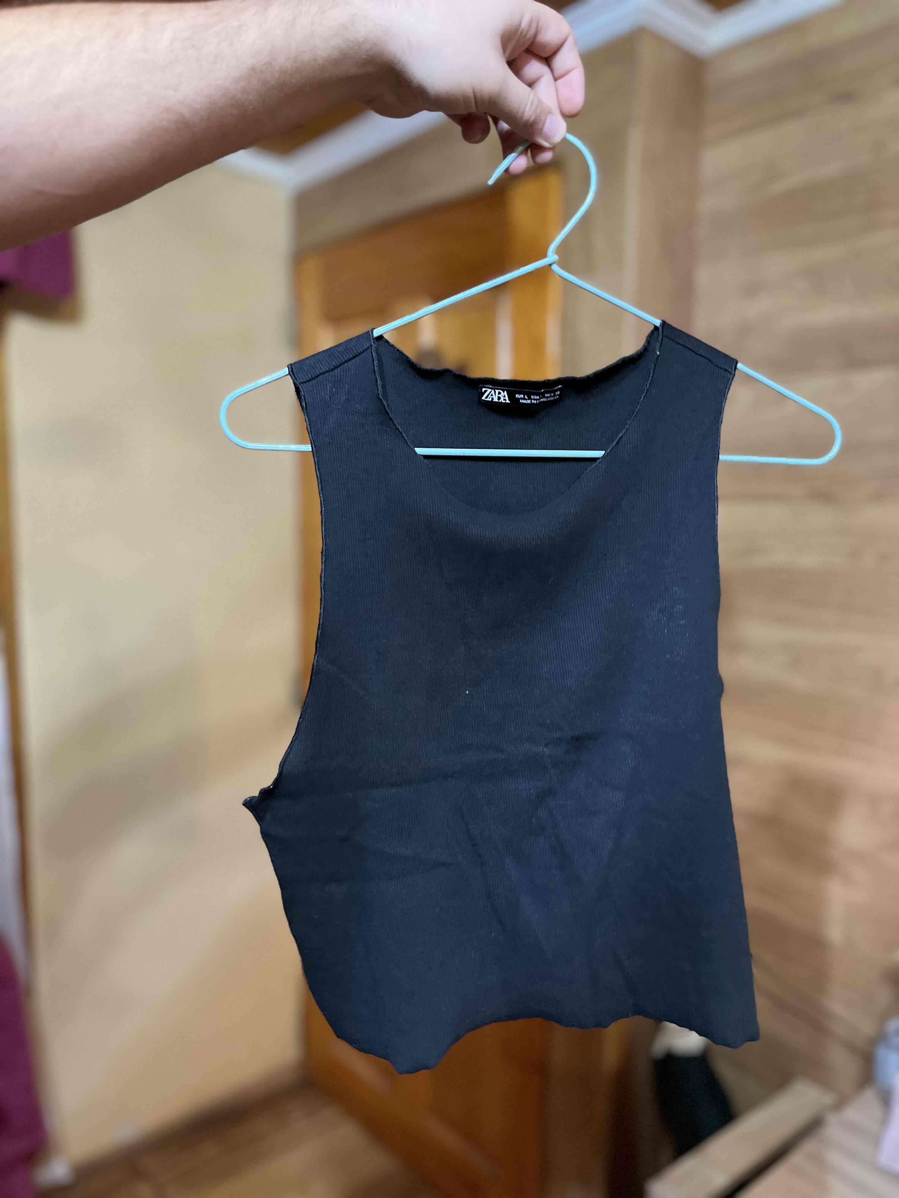 Polera negra Zara talla L - miniatura 2