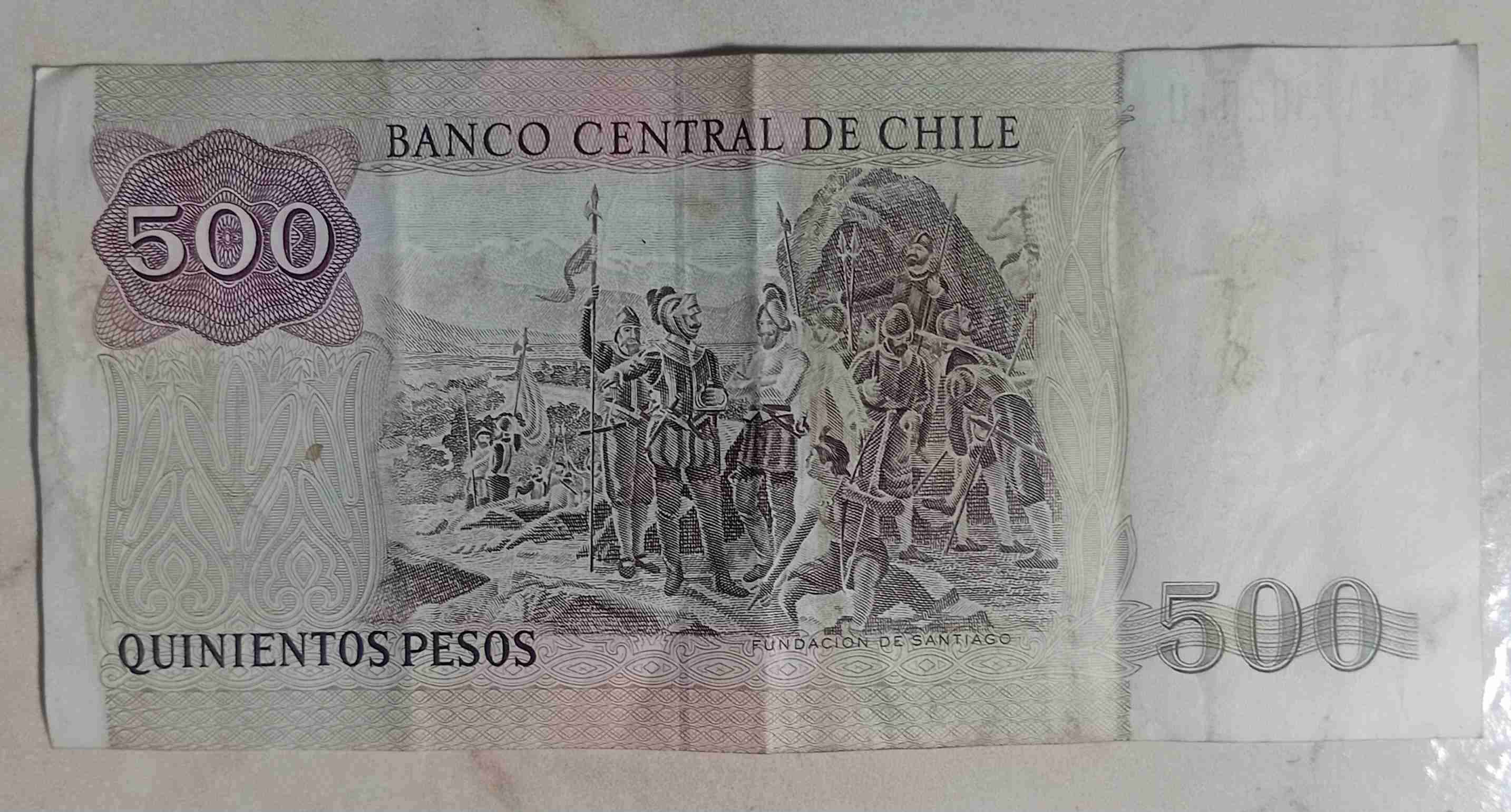 Billete 500 pesos chilenos año 2000 - miniatura 2