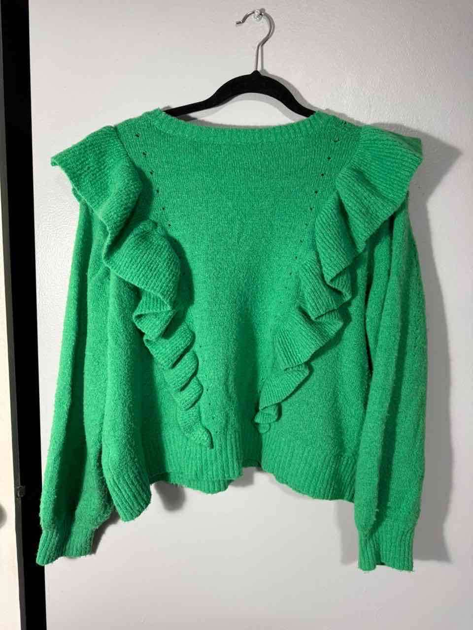 Suéter verde con vuelitos Alaniz – Talla L (Oversi - miniatura 2