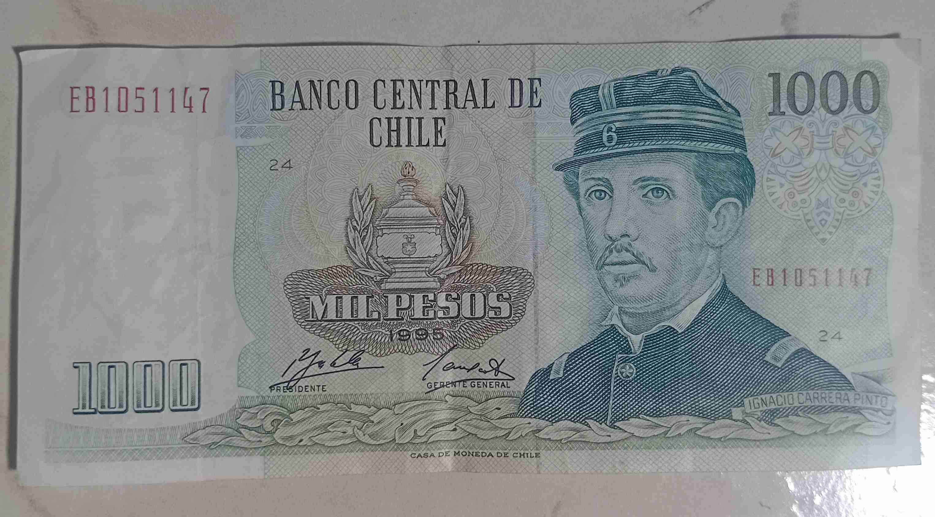 Billete 1000 pesos chilenos de 1995 - miniatura 1