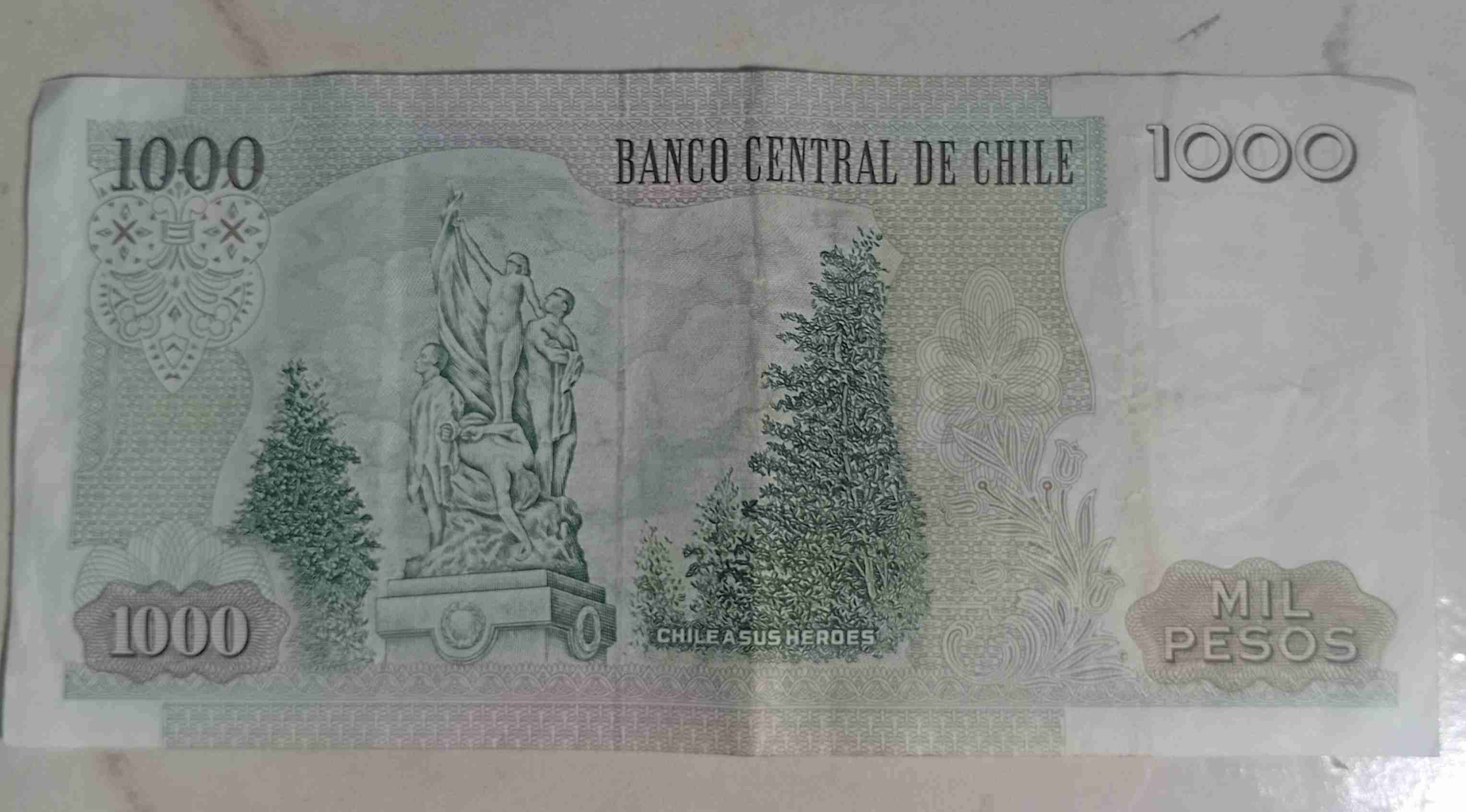 Billete 1000 pesos chilenos de 1995 - miniatura 2