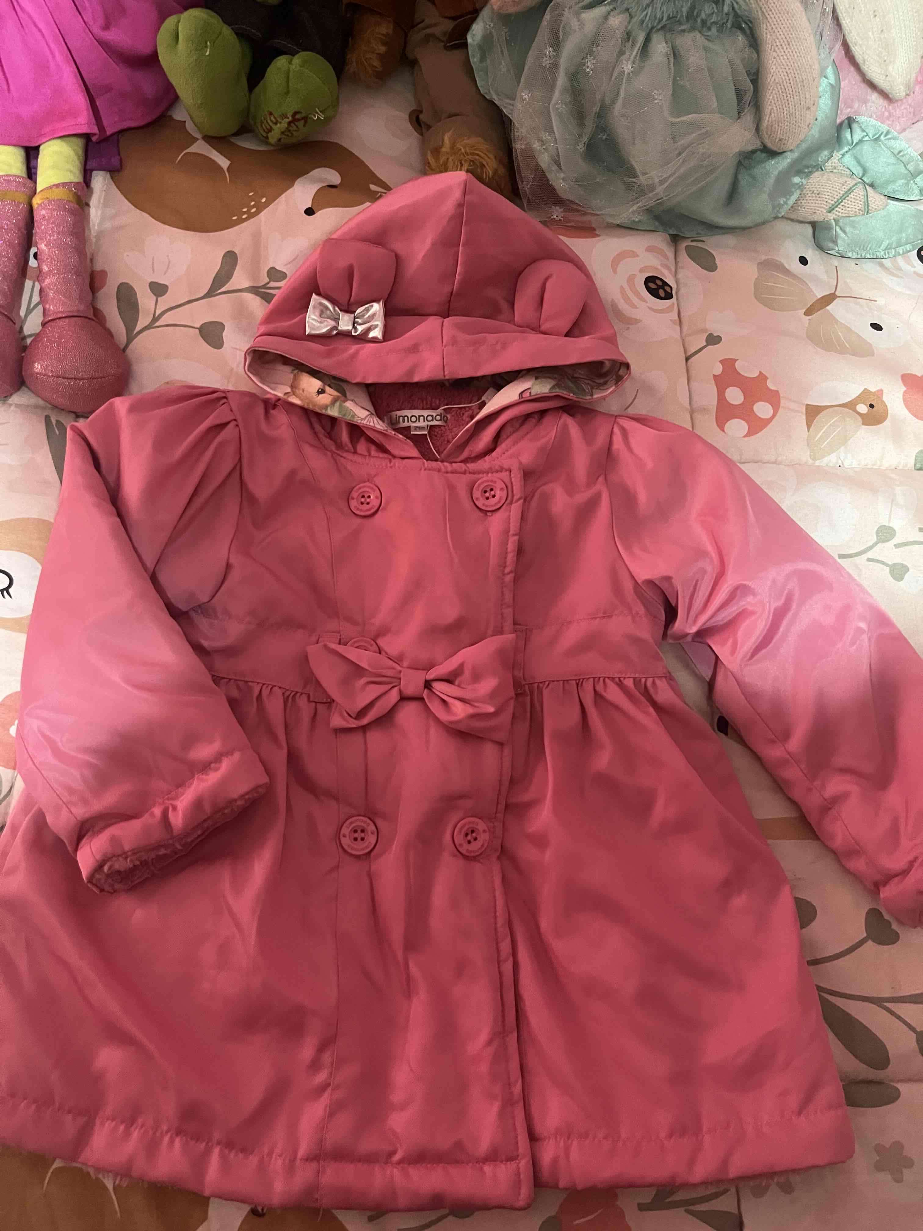 Abrigo rosado con capucha para niña limonada - miniatura 2