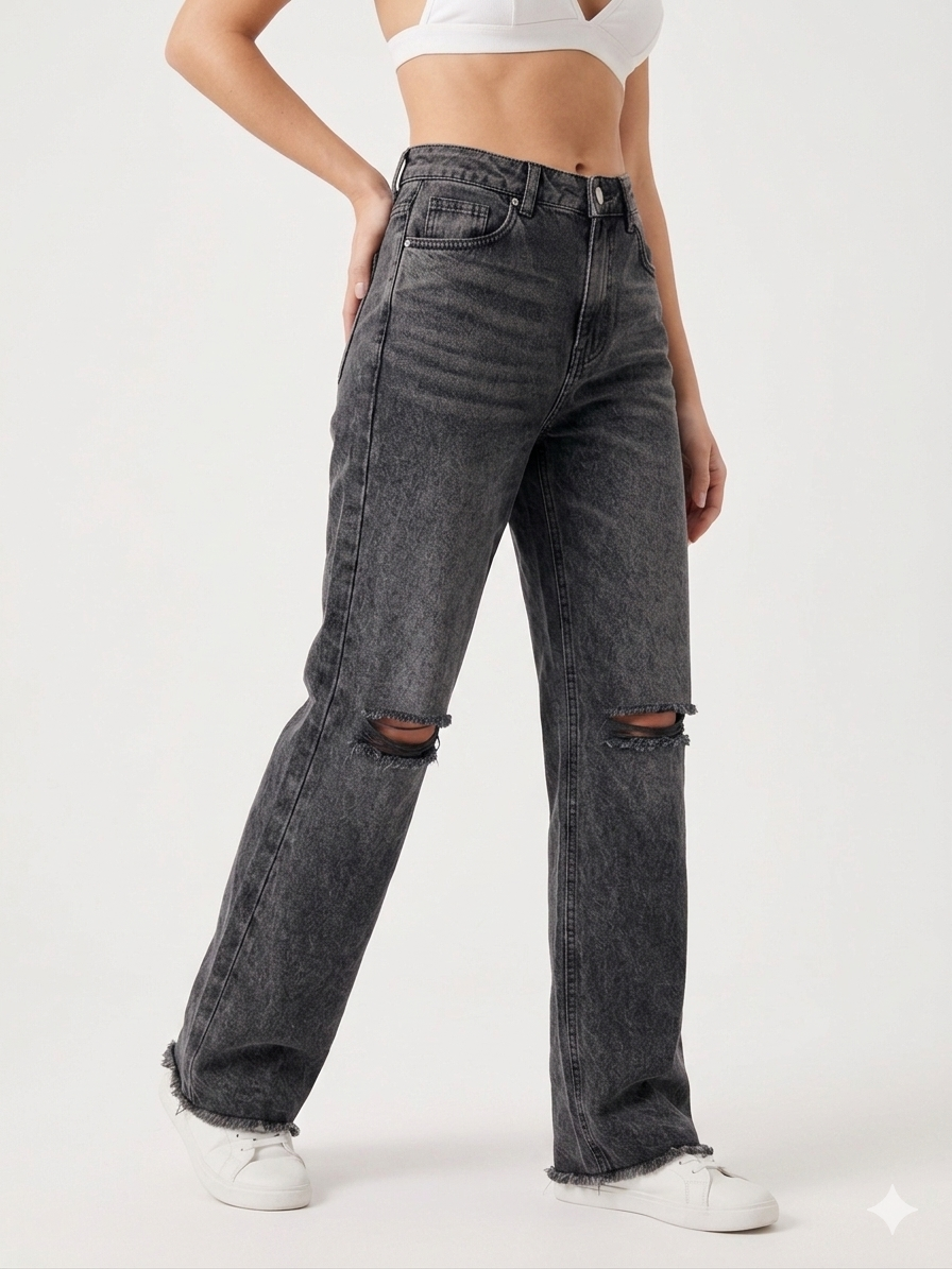 Jeans negros desgastados - miniatura 2