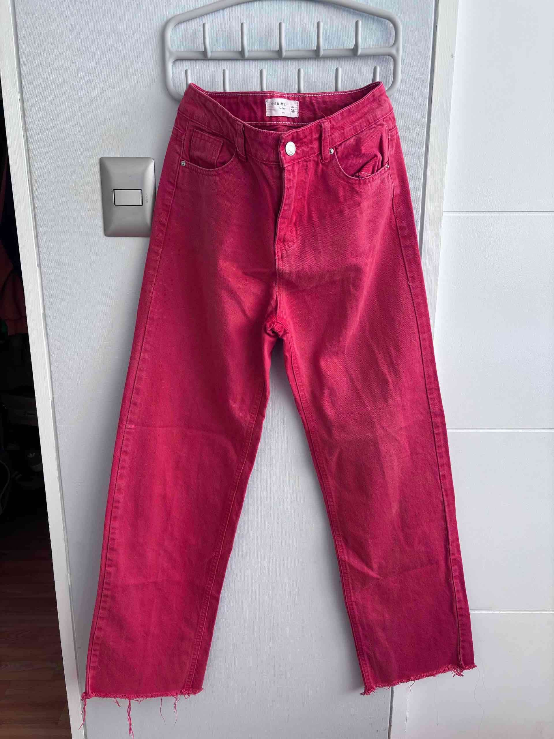 Jeans rojos wide leg - miniatura 2