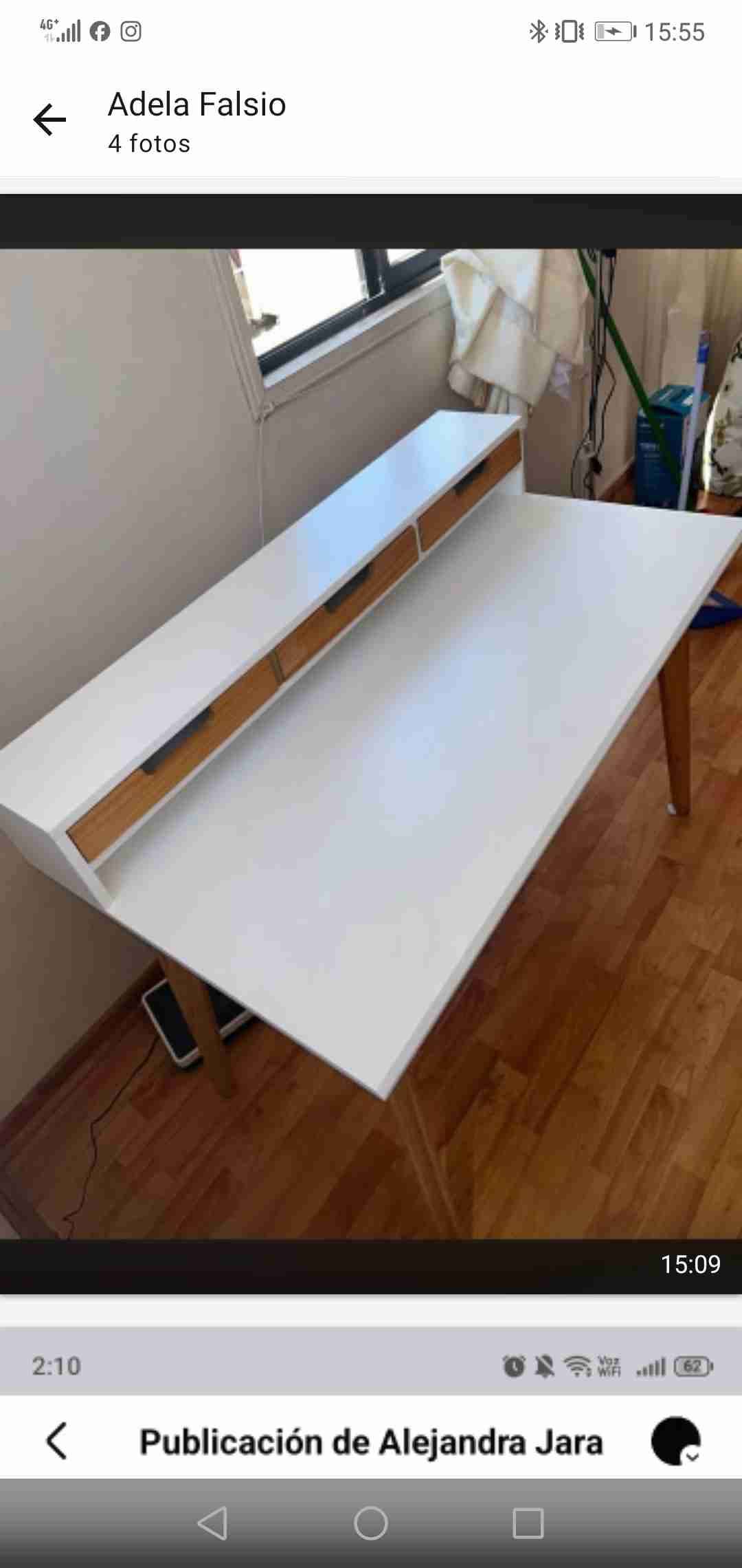 Escritorio blanco con cajones - miniatura 3