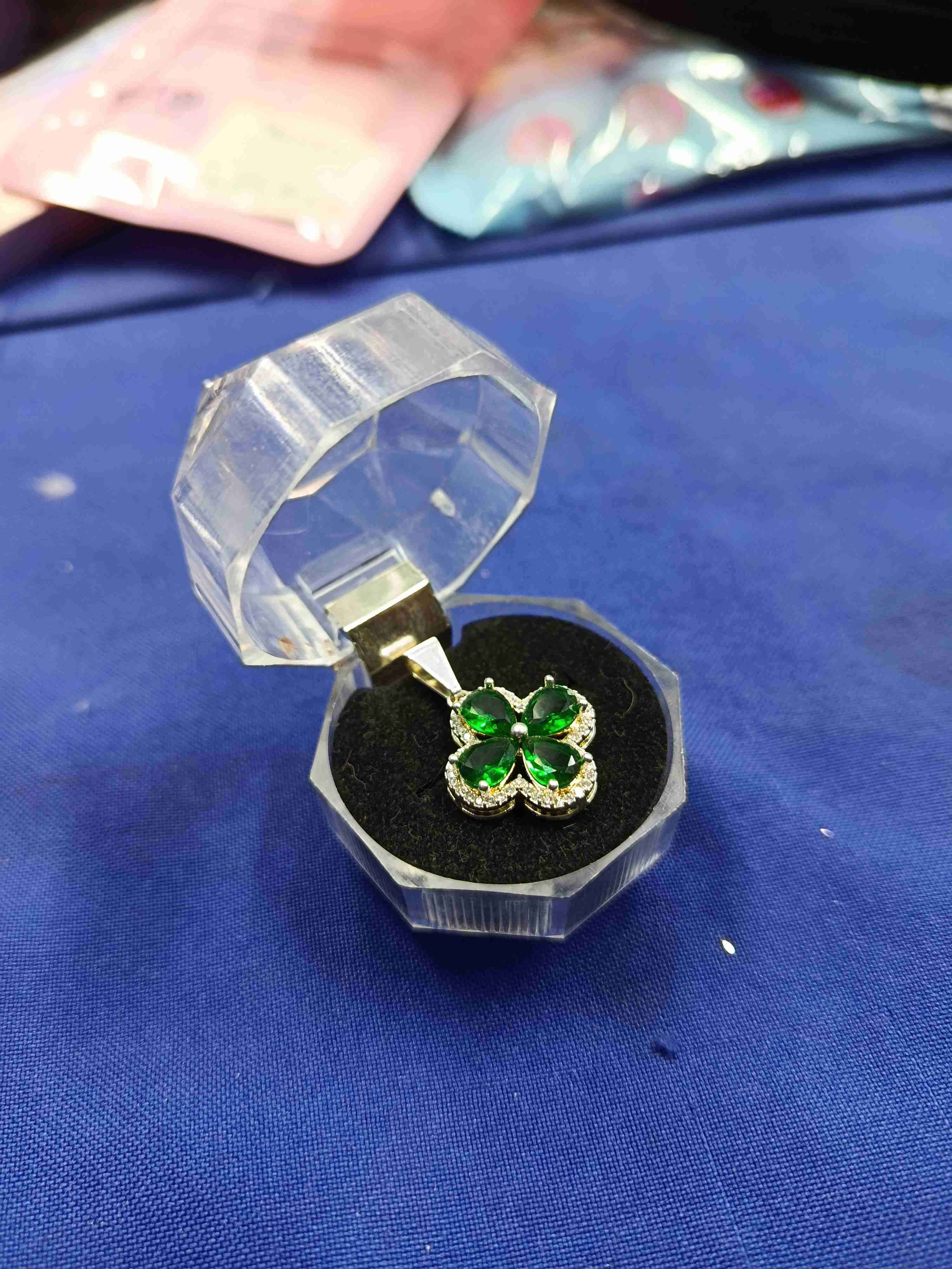 Colgante trébol cuatro hojas de plata 925 - miniatura 1