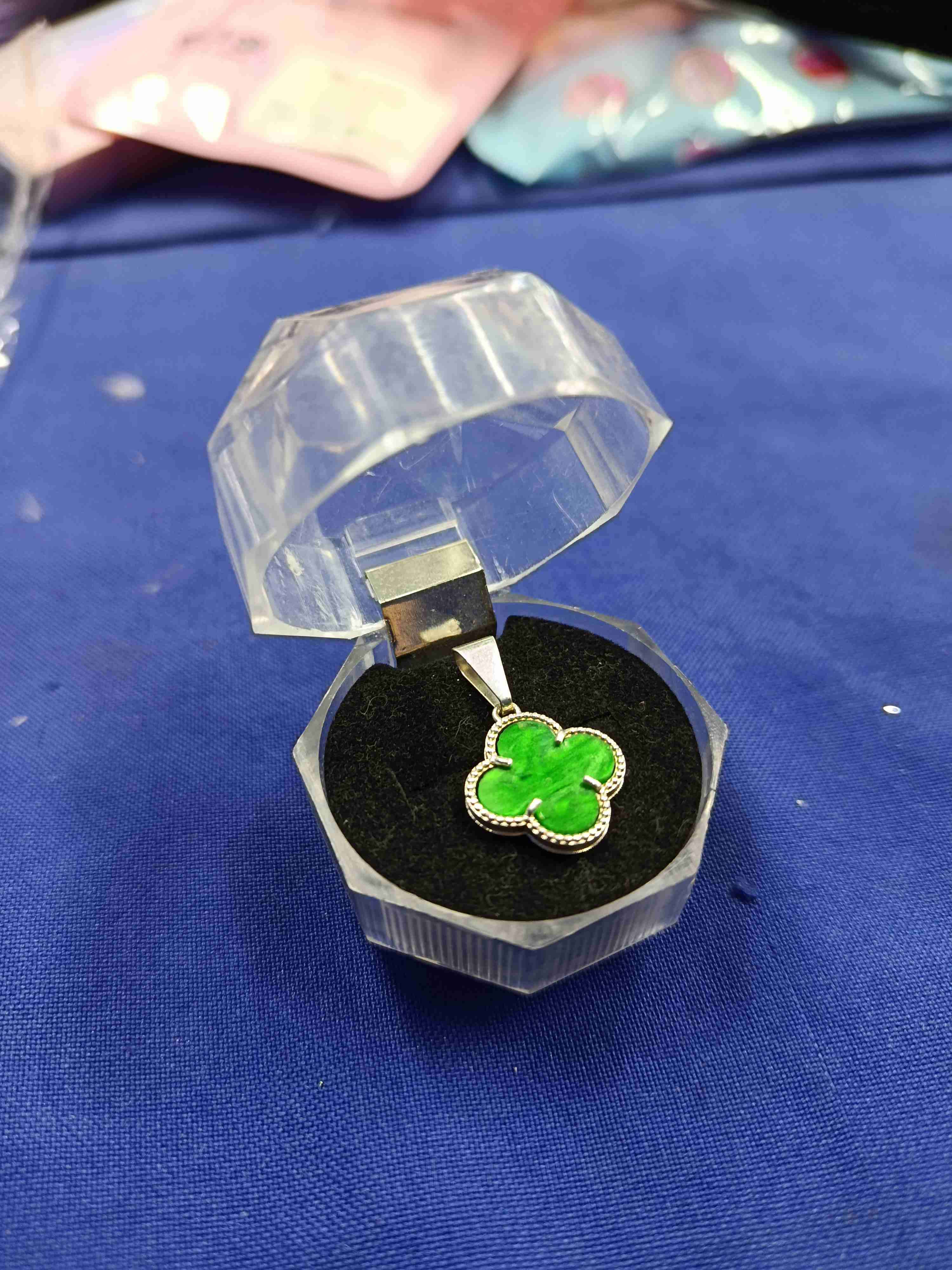 Colgante trébol cuatro hojas de plata 925 - miniatura 2