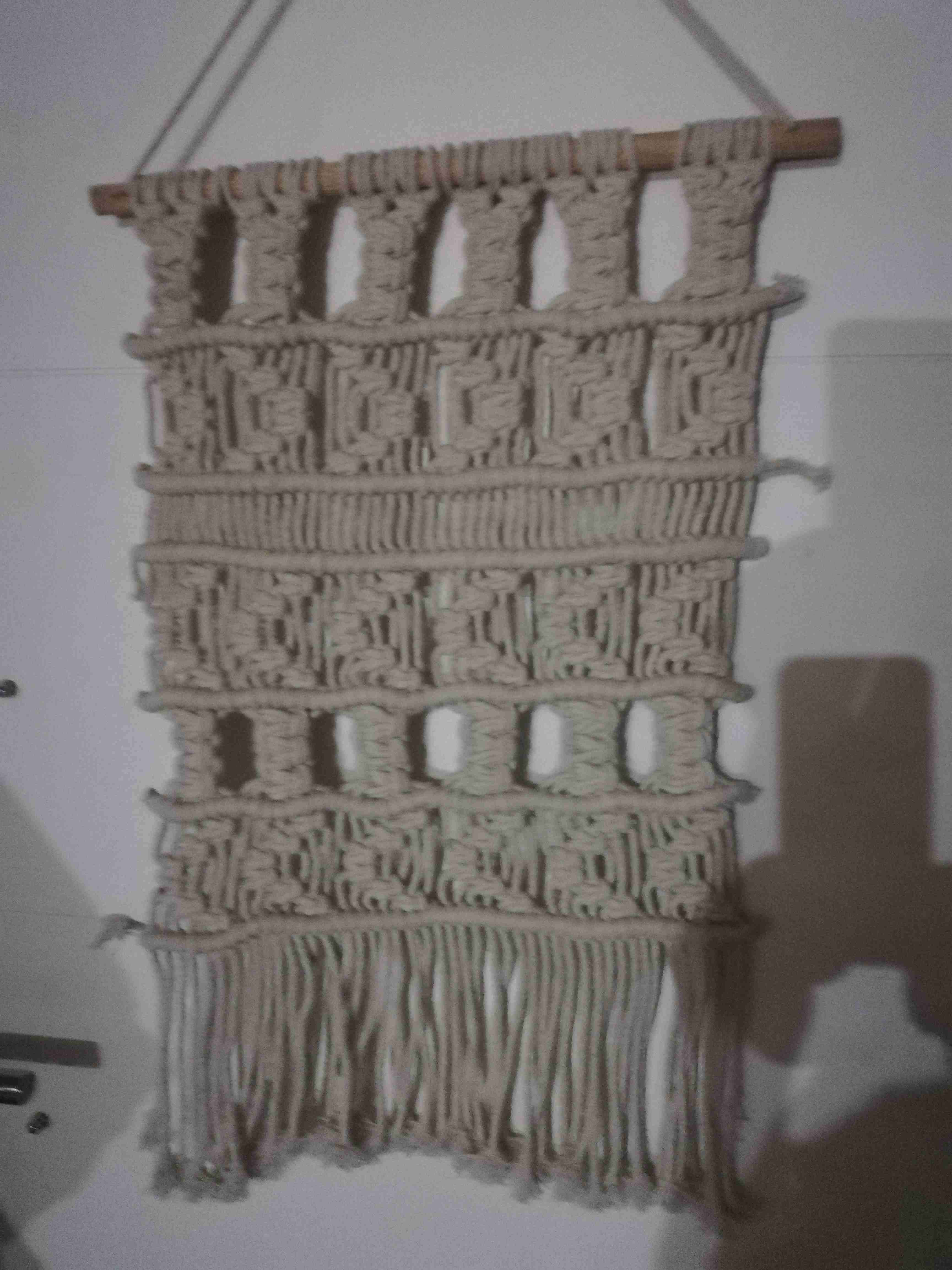 Tapiz de macramé beige - miniatura 1