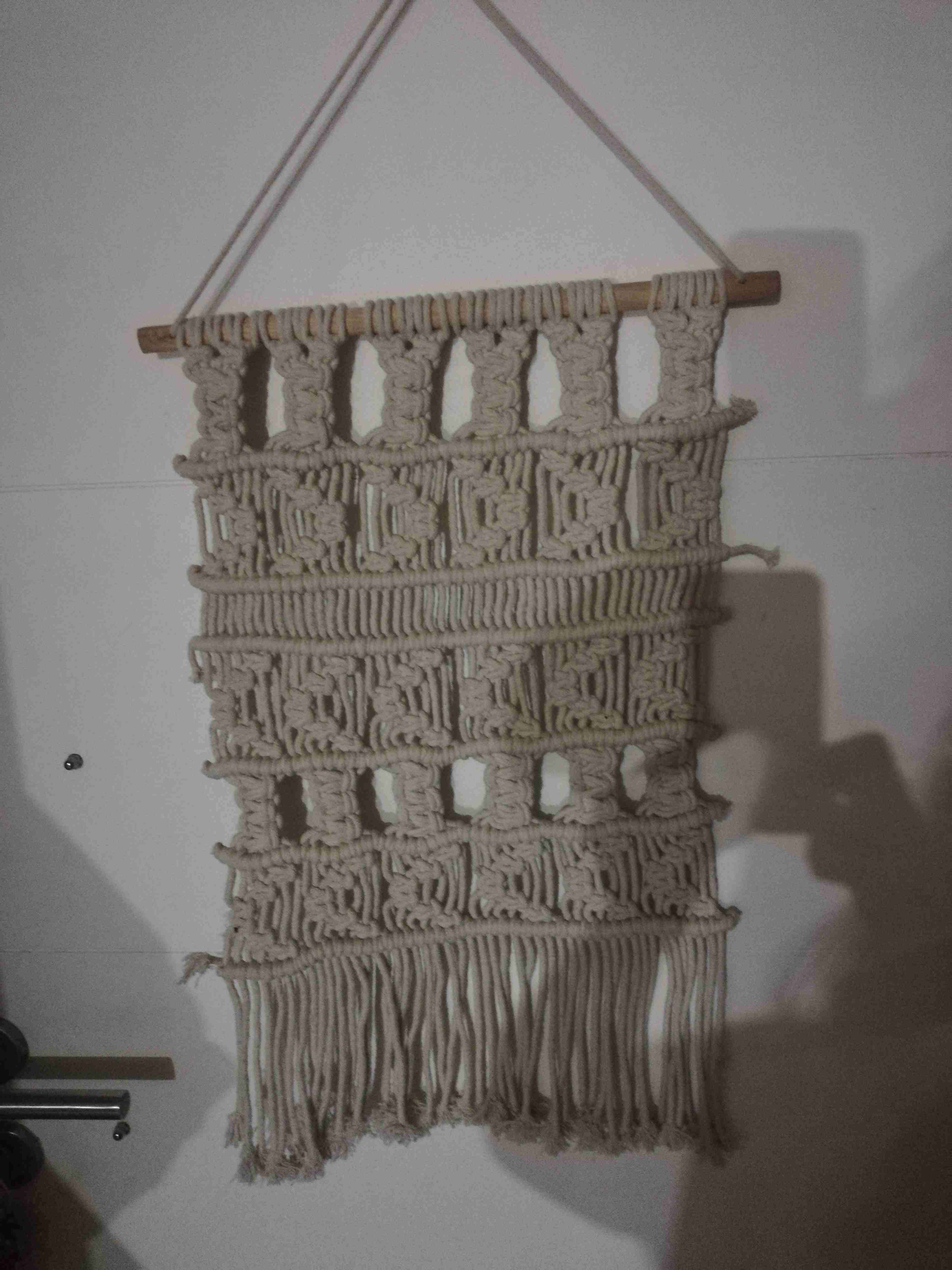 Tapiz de macramé beige - miniatura 2