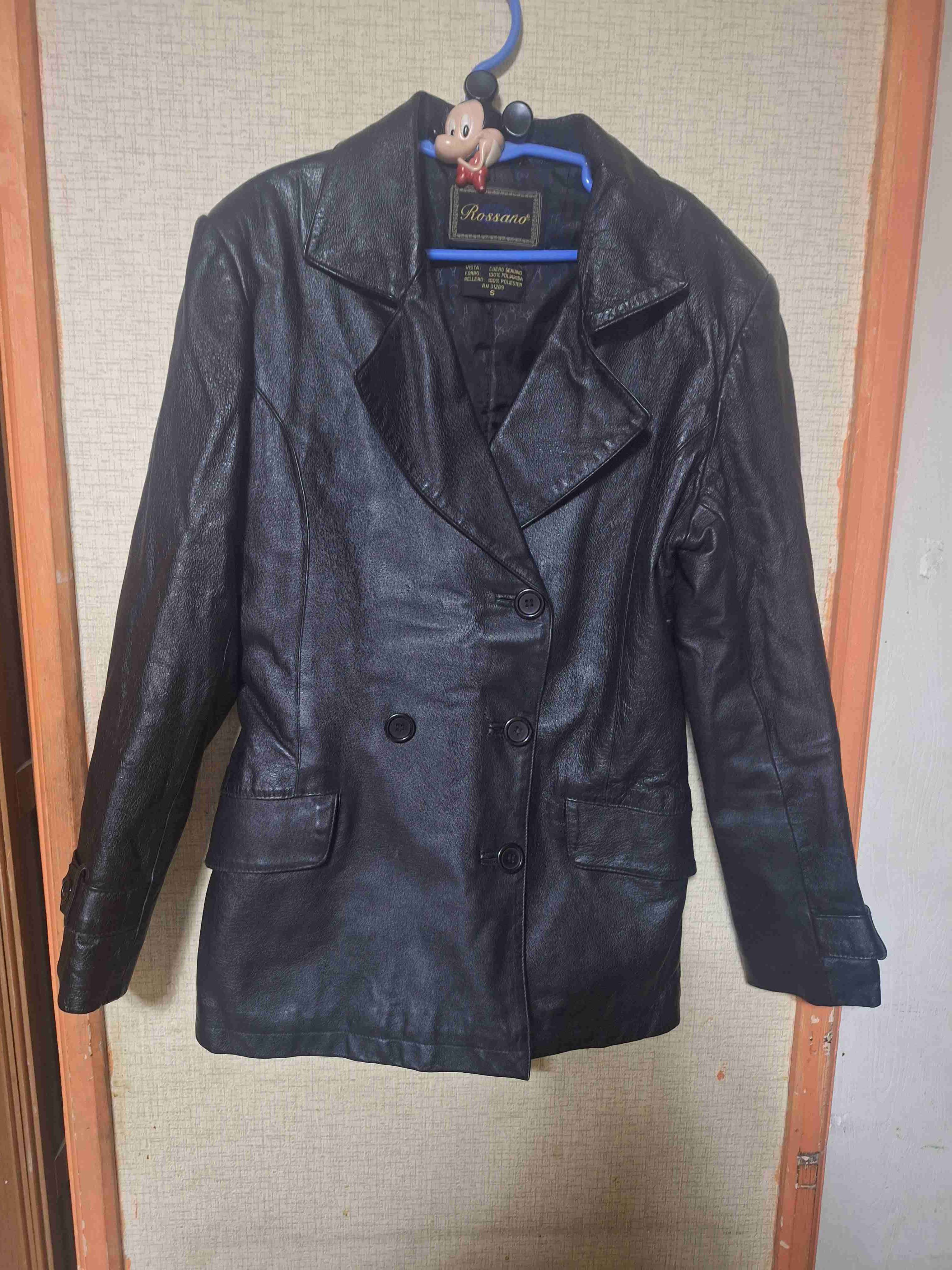 Chaqueta de cuero negro Rossano - miniatura 1