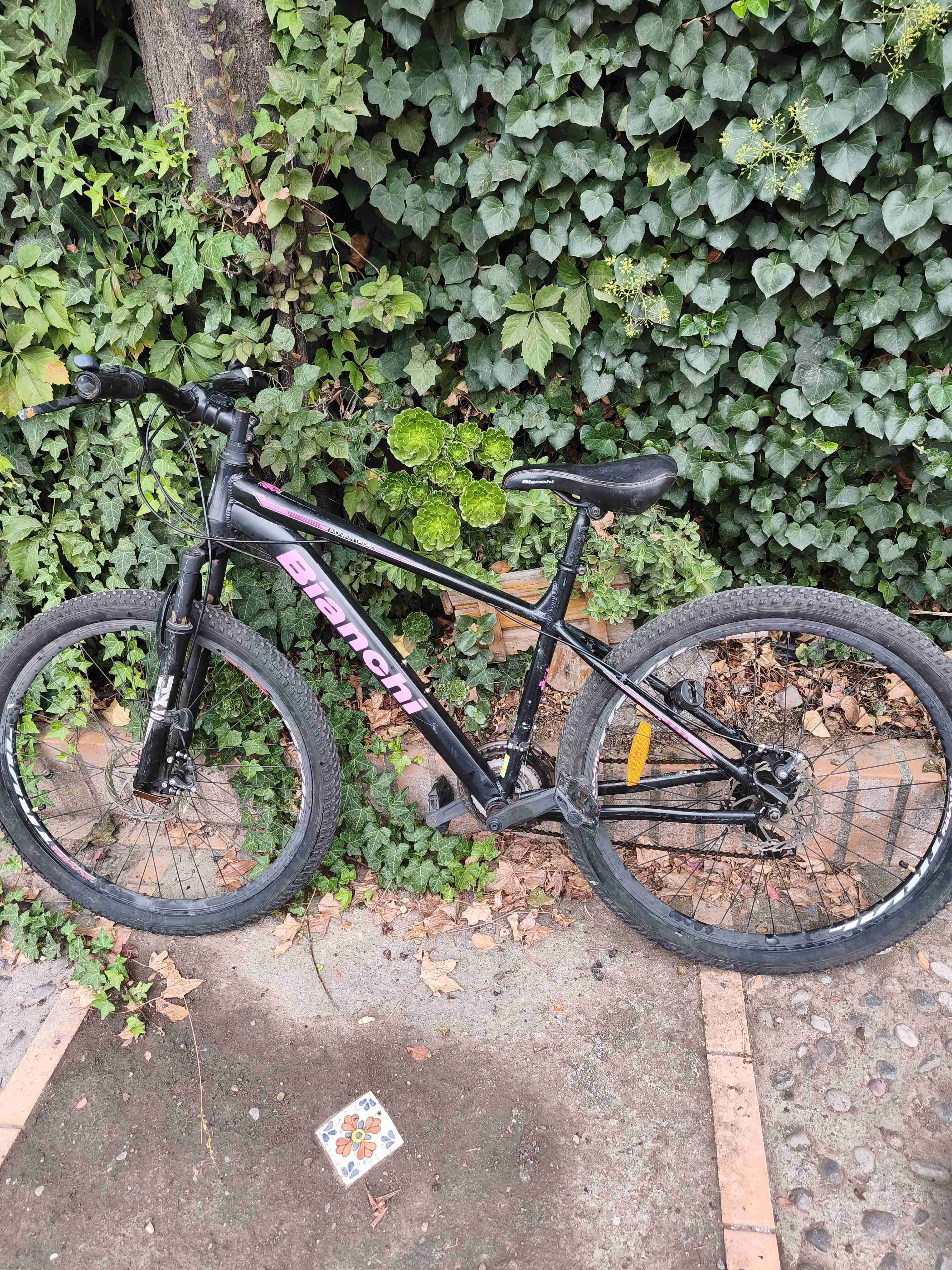 Bicicleta montaña negro con rosa - miniatura 1