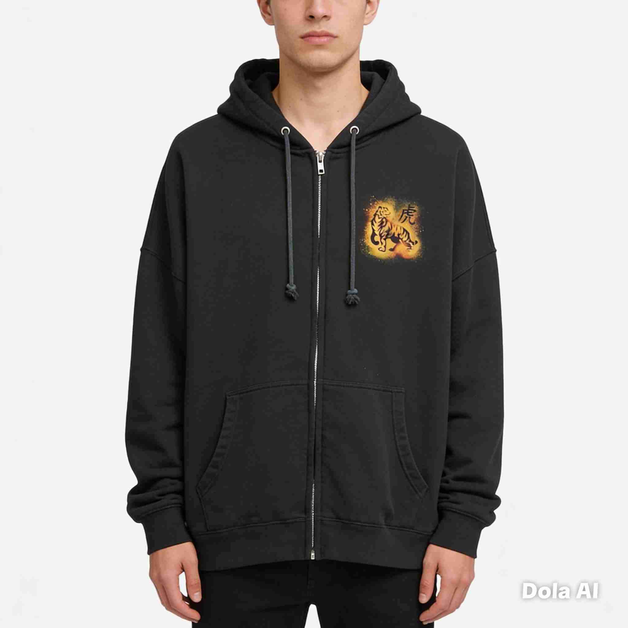 Polerón negro con capucha - miniatura 1