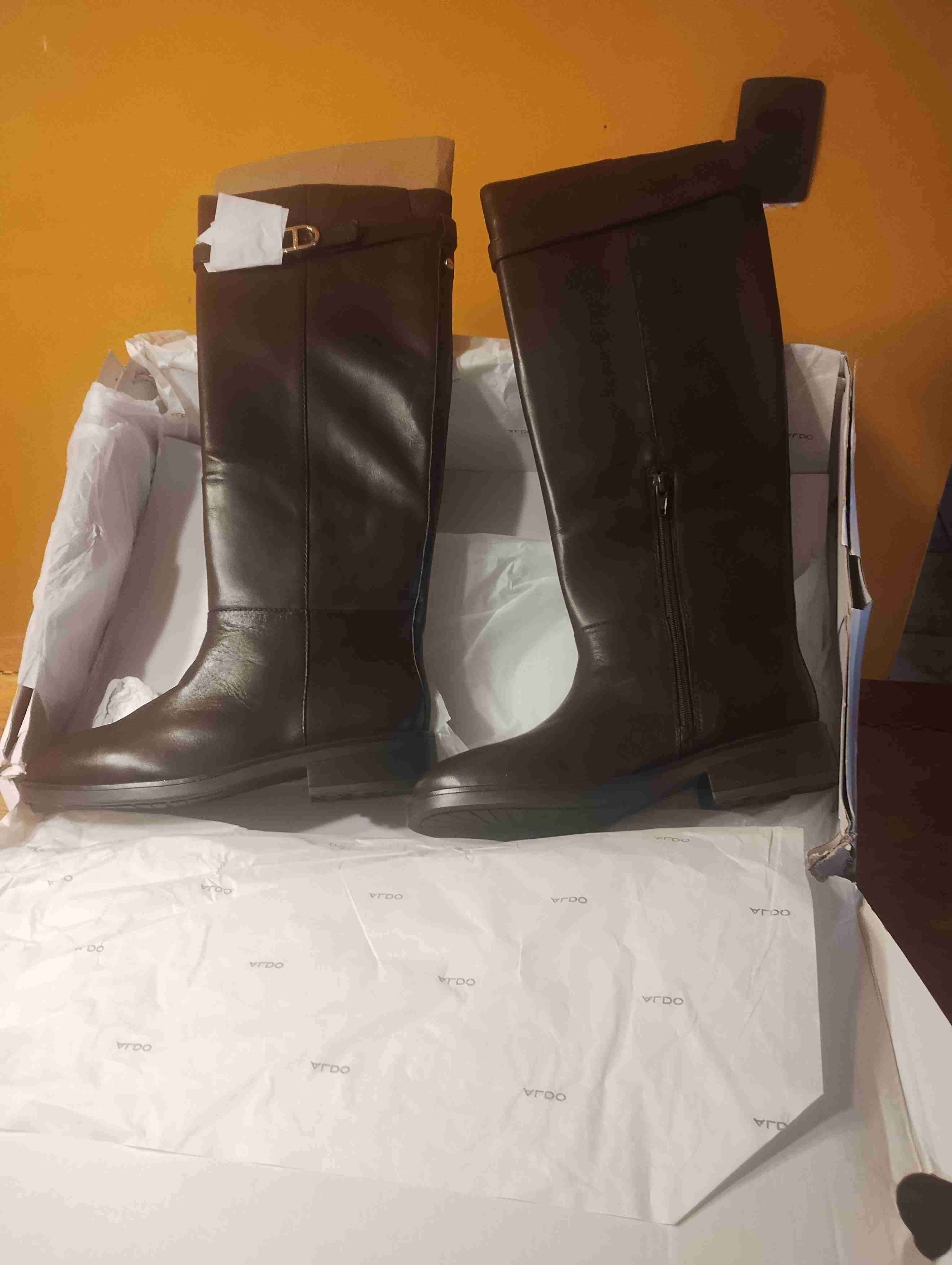 Botas altas marrones de cuero - miniatura 1