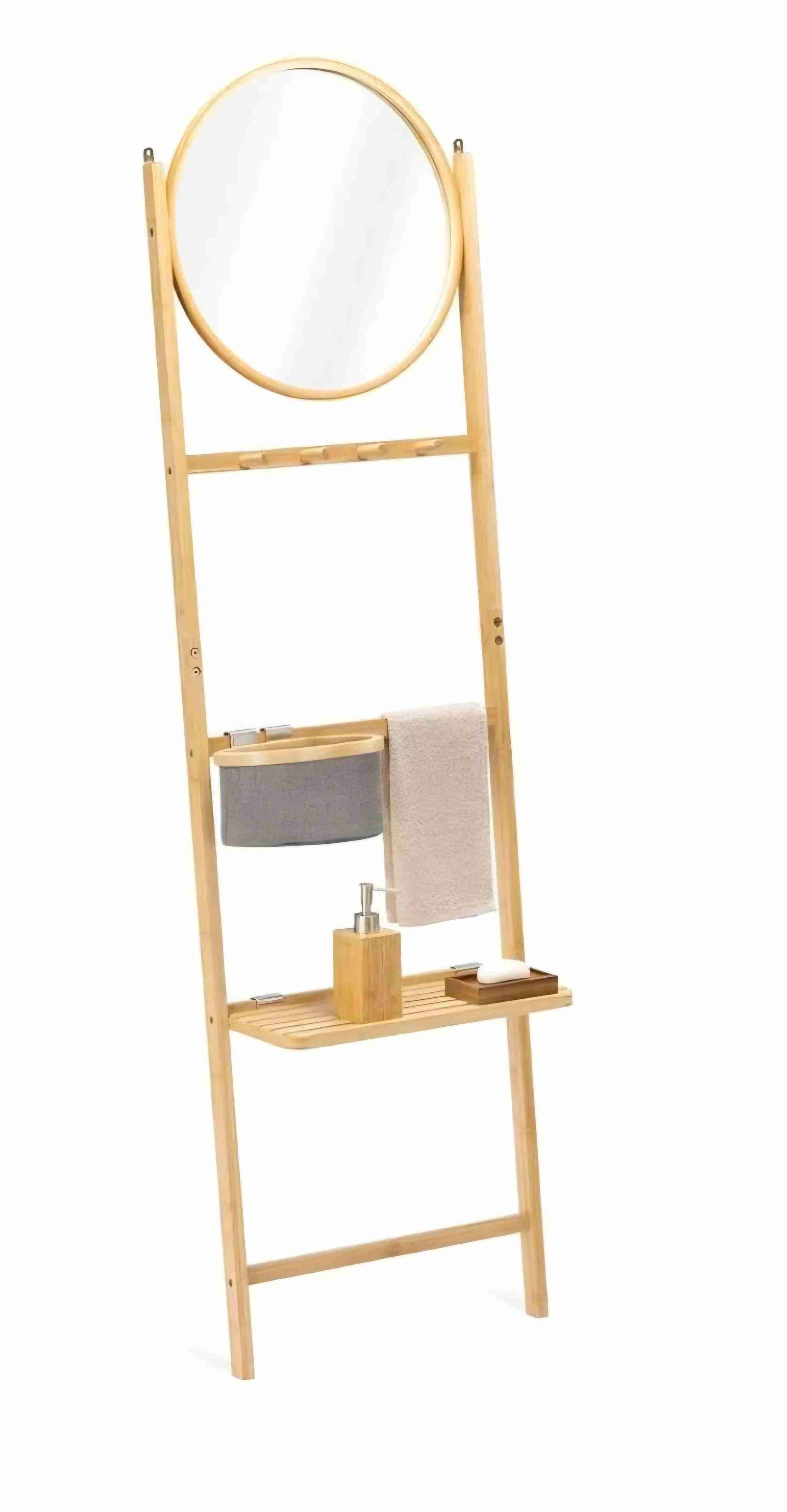 Espejo con estante de bambú - miniatura 2