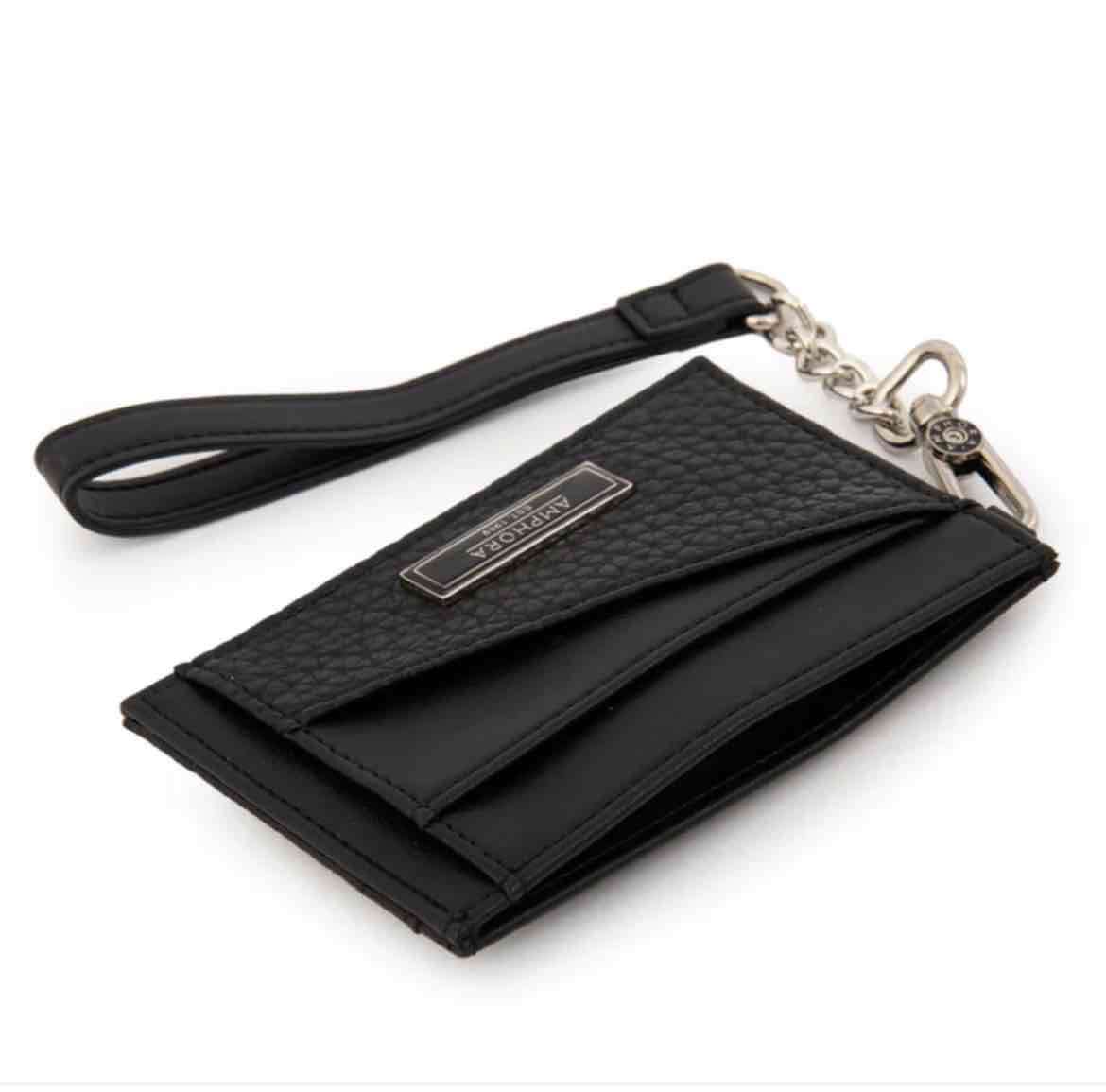 Tarjetero negra con correa Amphora - miniatura 1