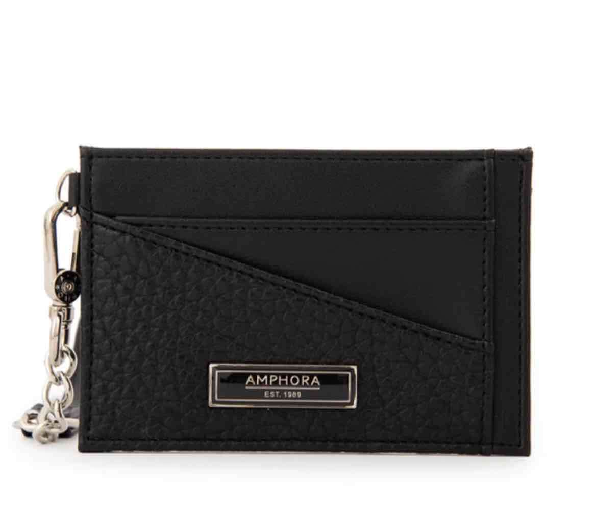 Tarjetero negra con correa Amphora - miniatura 3
