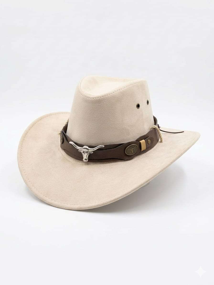 Sombrero cowboy beige con detalle - miniatura 1