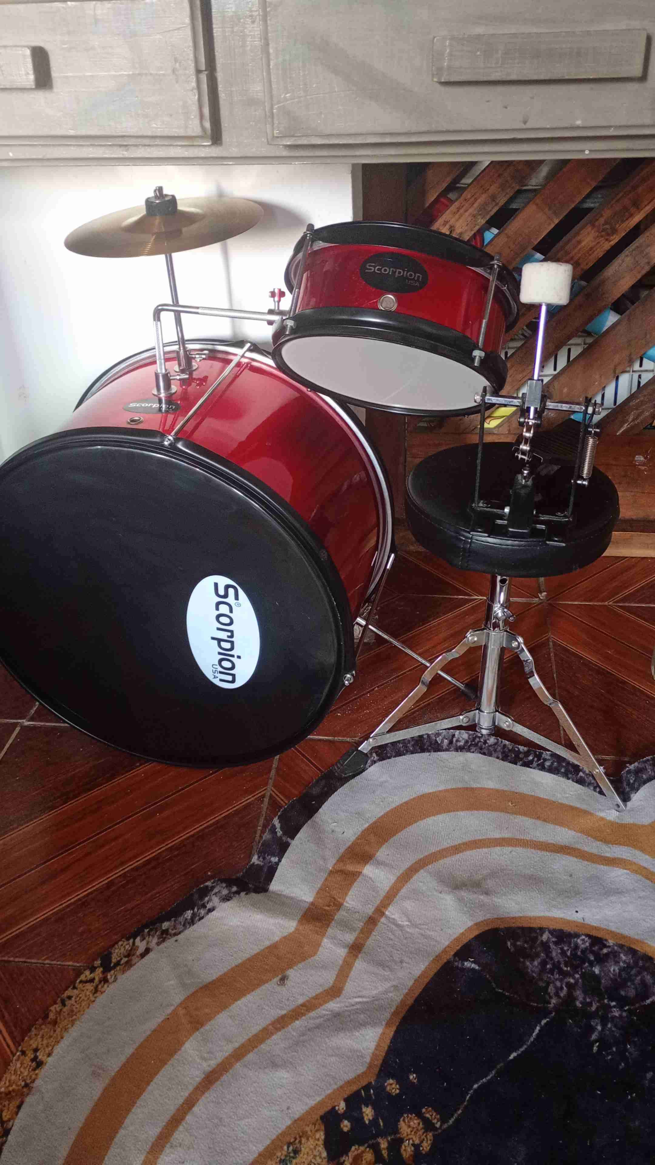 Batería Acústica Roja Scorpion