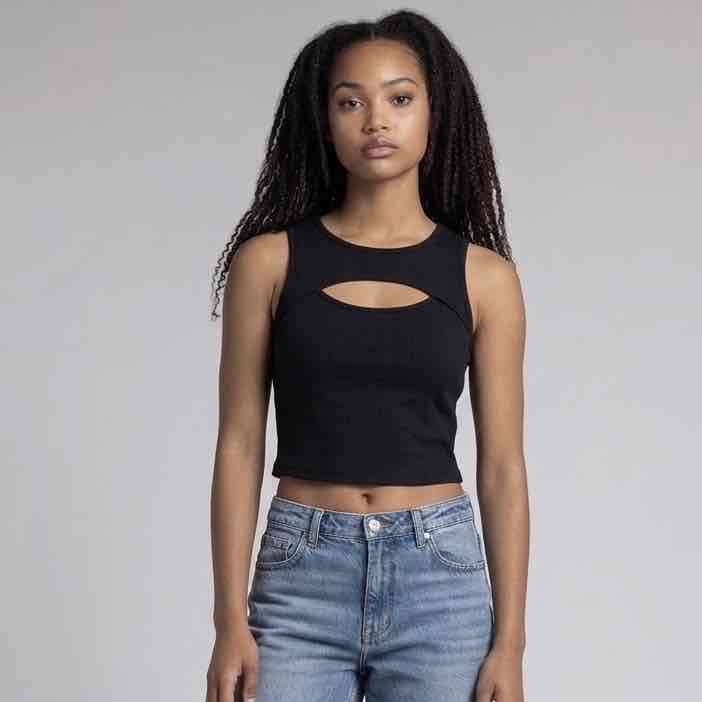 Polera negra manga larga y corta - miniatura 2