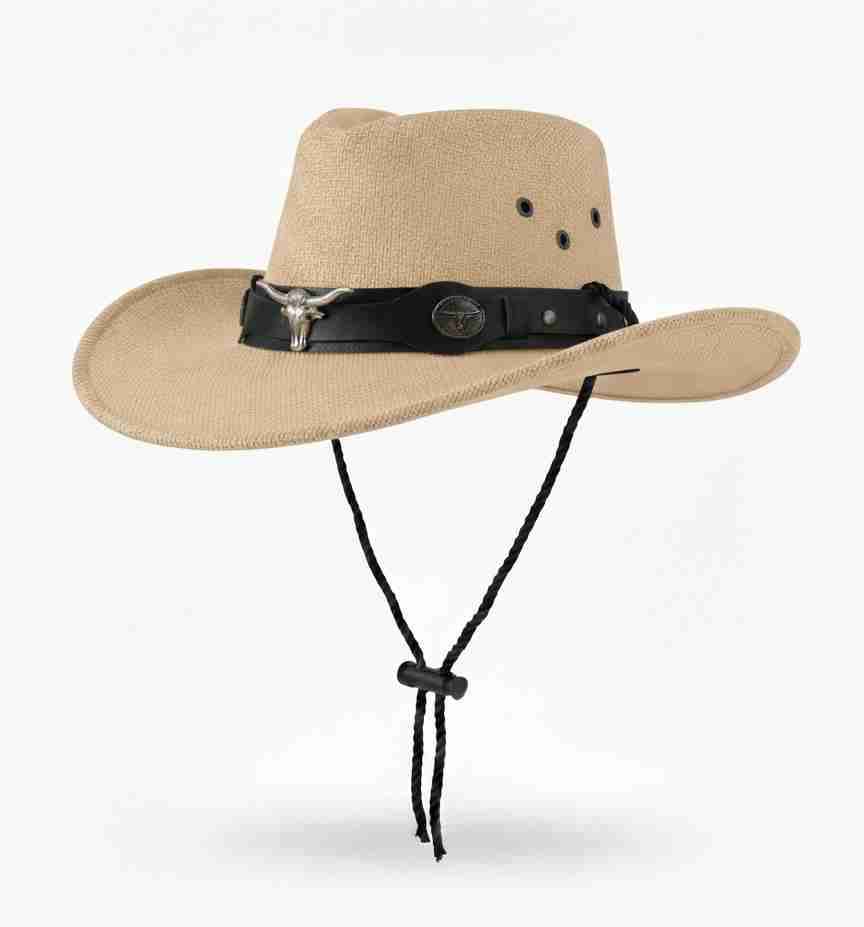 Sombrero cowboy negro con cordón - miniatura 3