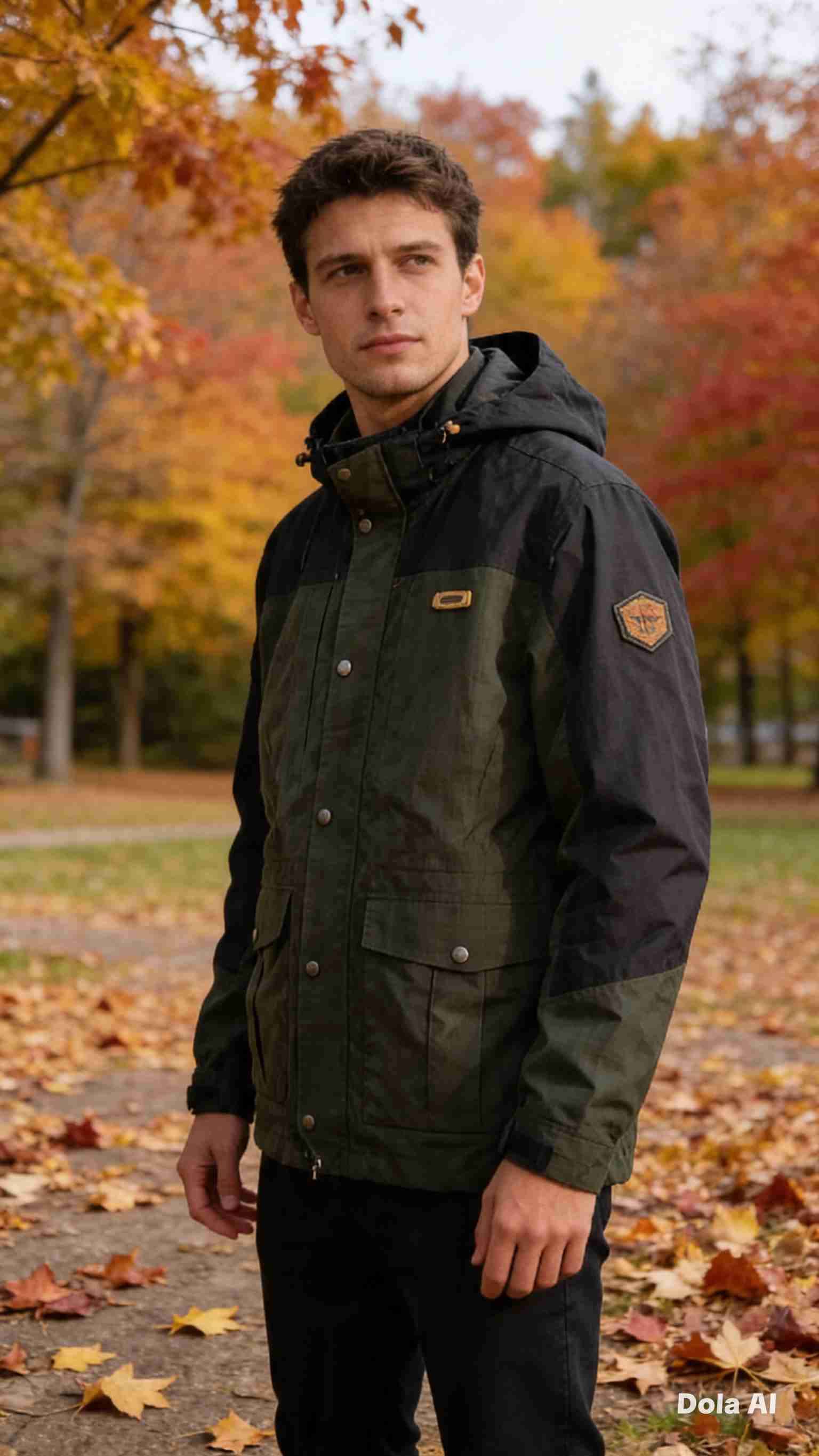 Chaqueta Lippi de hombre verde y negra - miniatura 1