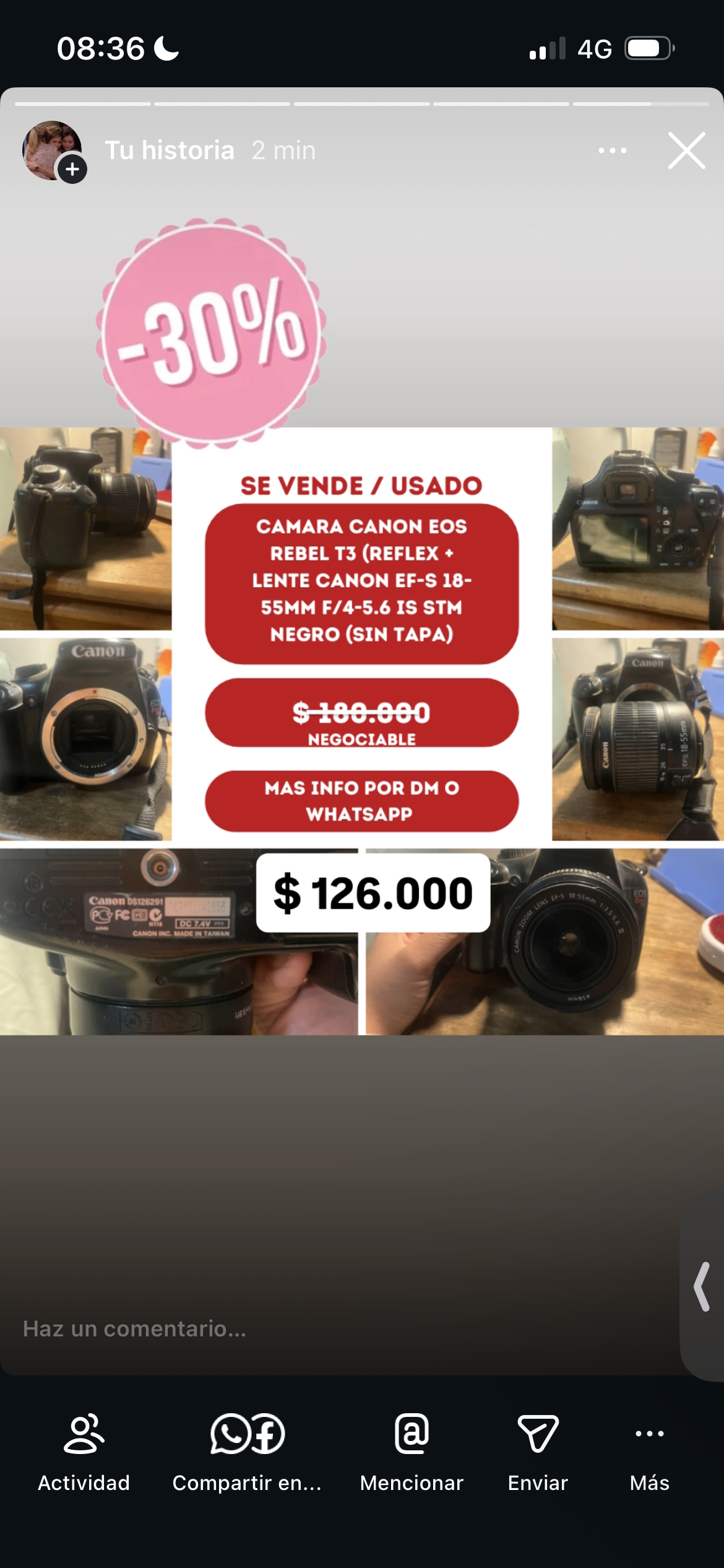 Cámara Canon EOS Rebel T3 usada - miniatura 1