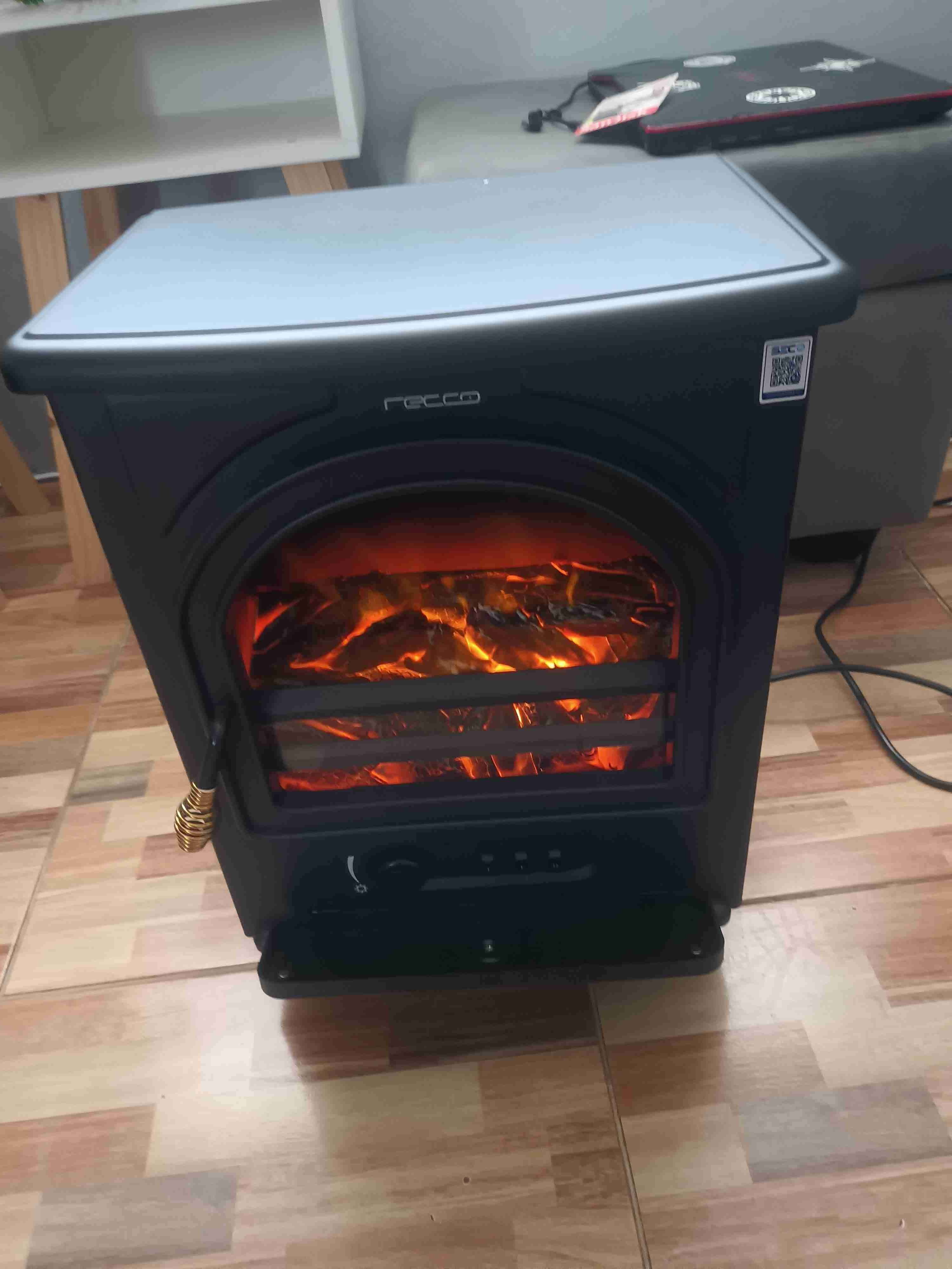 Chimenea eléctrica Pecco negra - miniatura 3