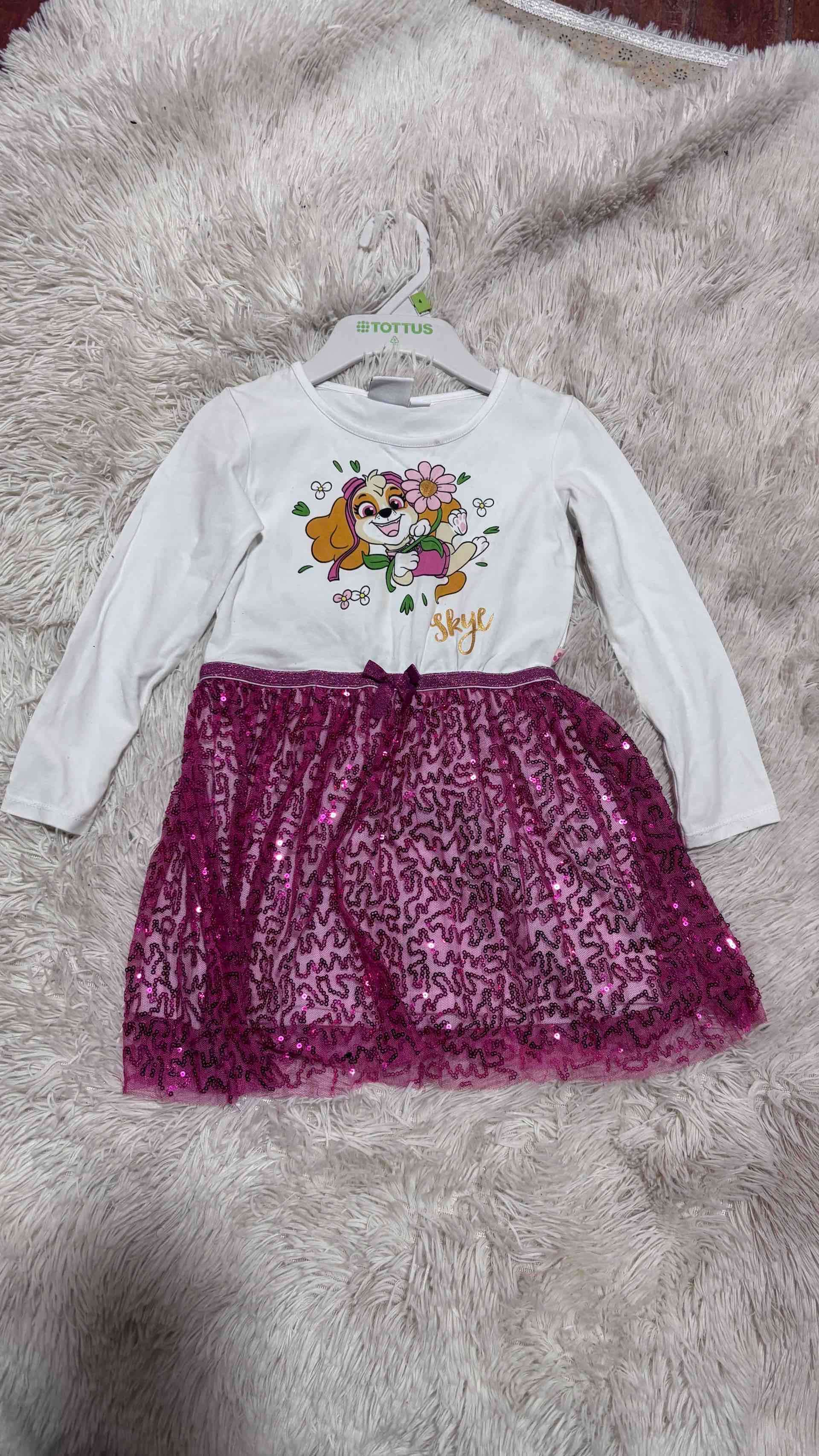 Vestido infantil Skye rosa y blanco - miniatura 1