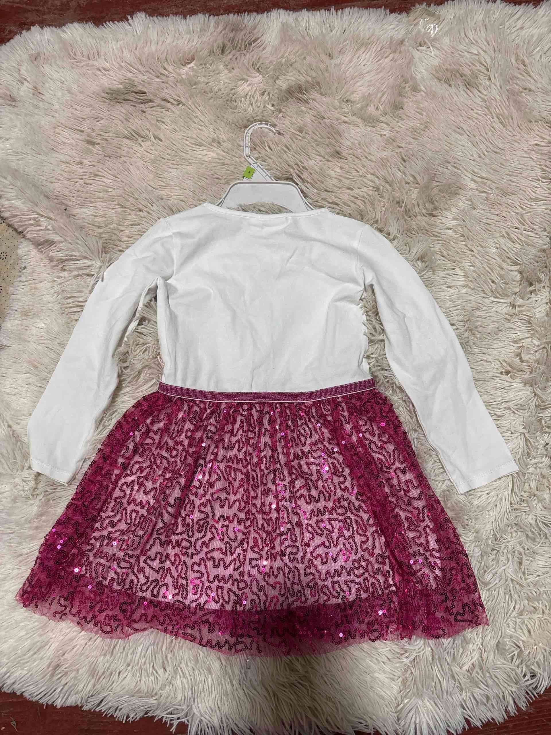 Vestido infantil Skye rosa y blanco - miniatura 3
