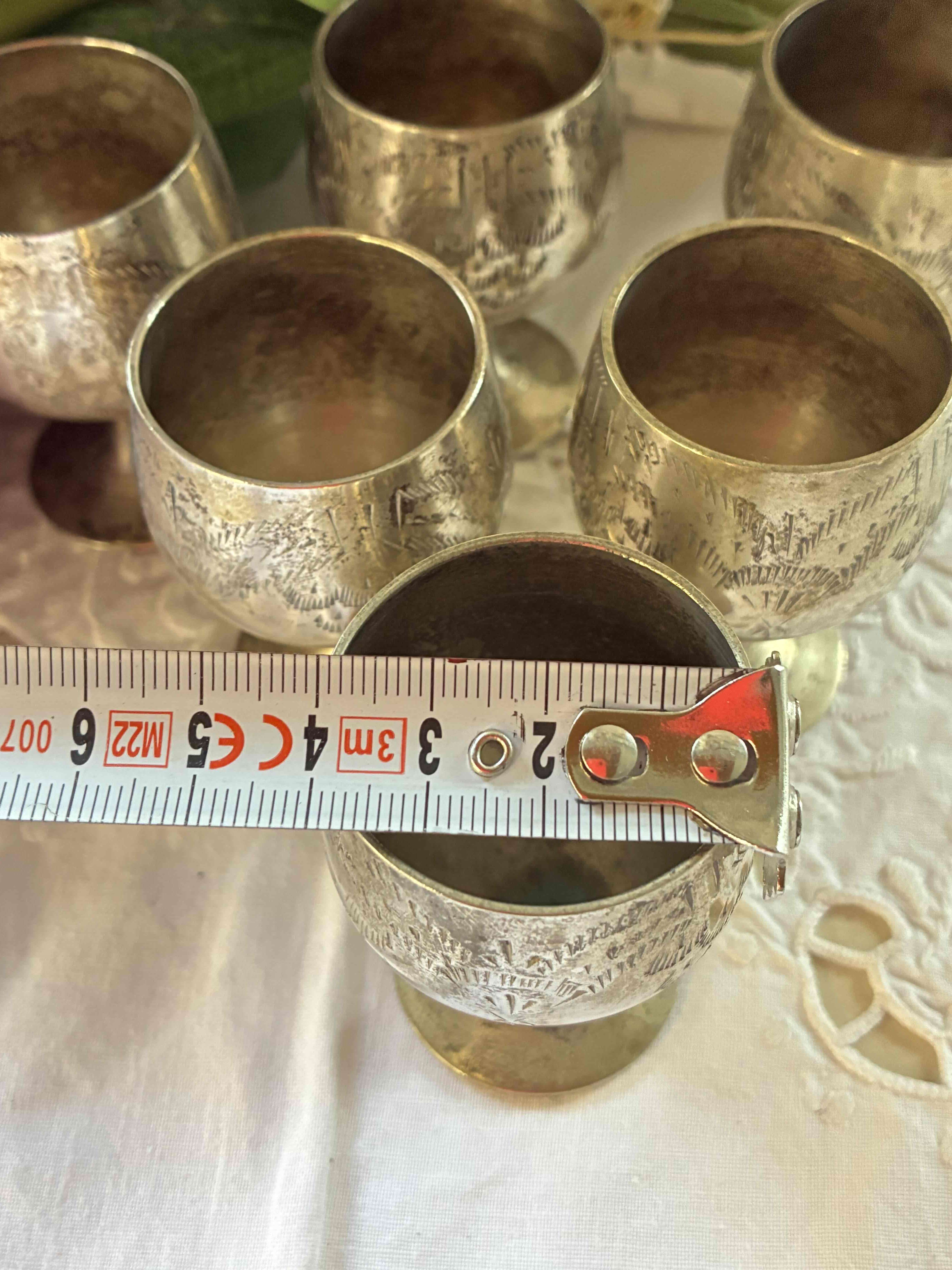 Conjunto de copas vintage bañadas en plata - miniatura 2