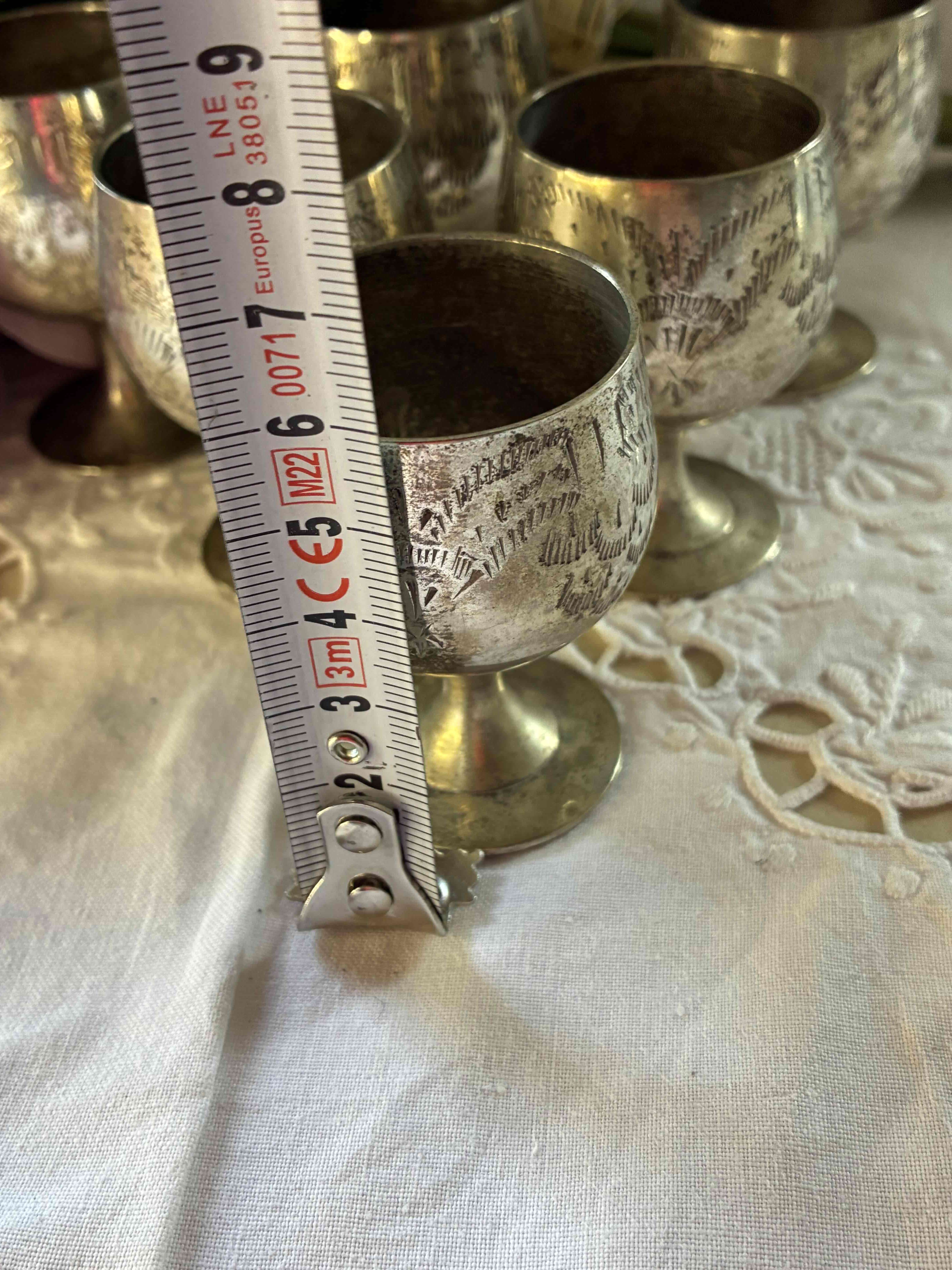 Conjunto de copas vintage bañadas en plata - miniatura 3
