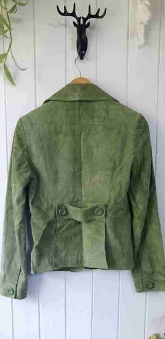 Blazer gamuza verde oliva de mujer - miniatura 2