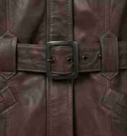 Chaqueta de cuero marrón mujer - miniatura 3