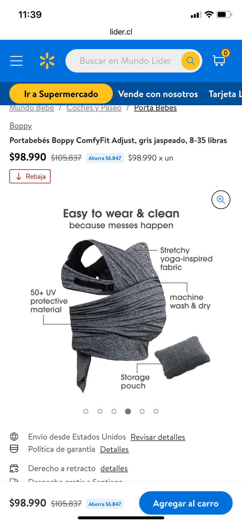 Porta bebé Boppy ComfyFit - miniatura 5