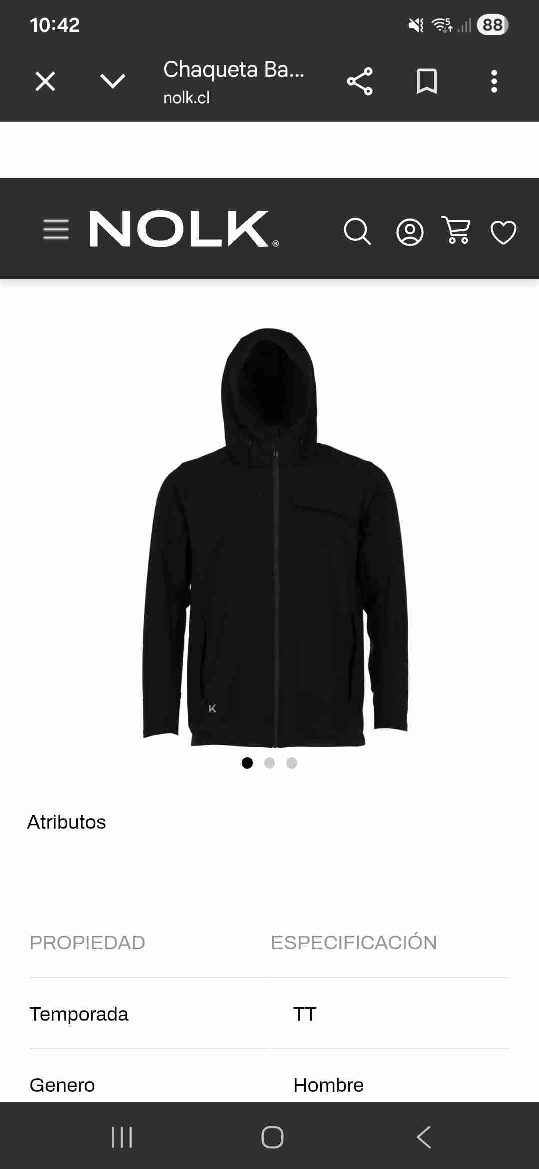 Chaqueta negra Nolk hombre - miniatura 5