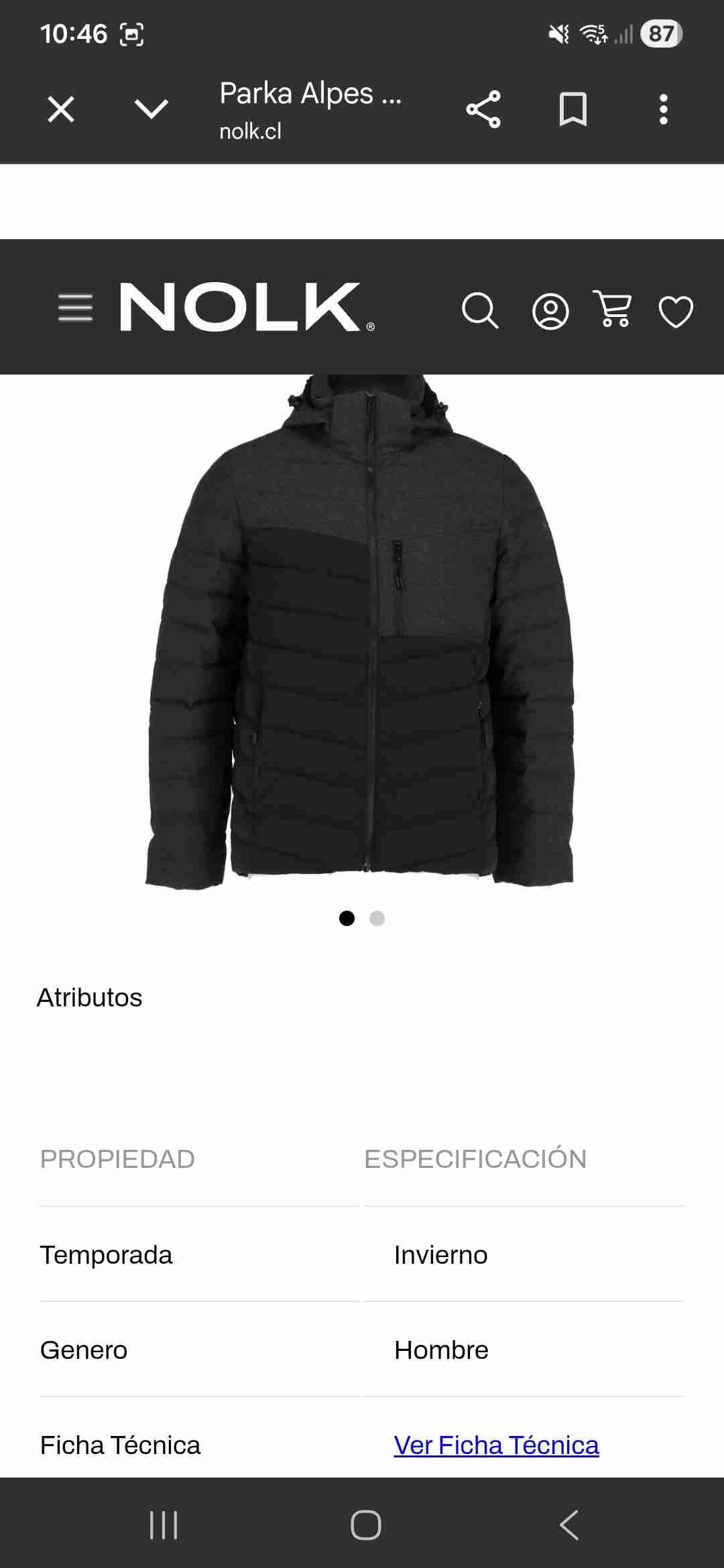 Parka Alpes Hombre Gris - miniatura 6