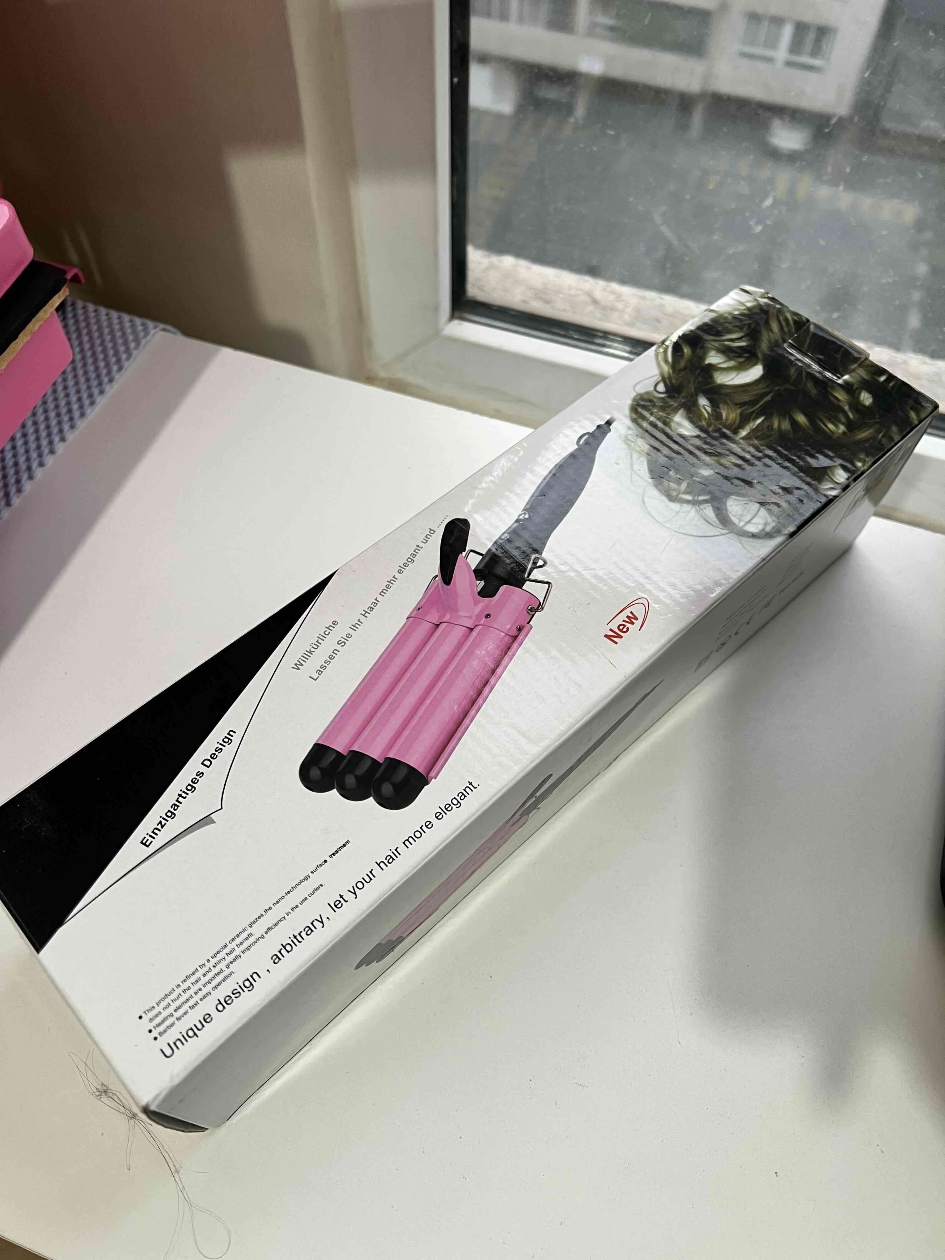 Rizador de cabello triple rosa - miniatura 5