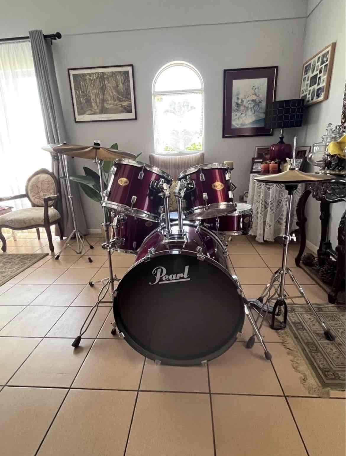 Batería Pearl roja completa - miniatura 1