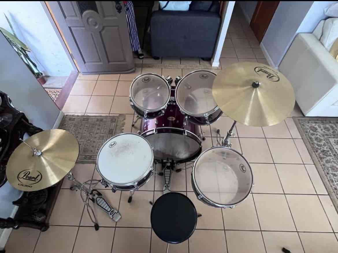 Batería Pearl roja completa - miniatura 3