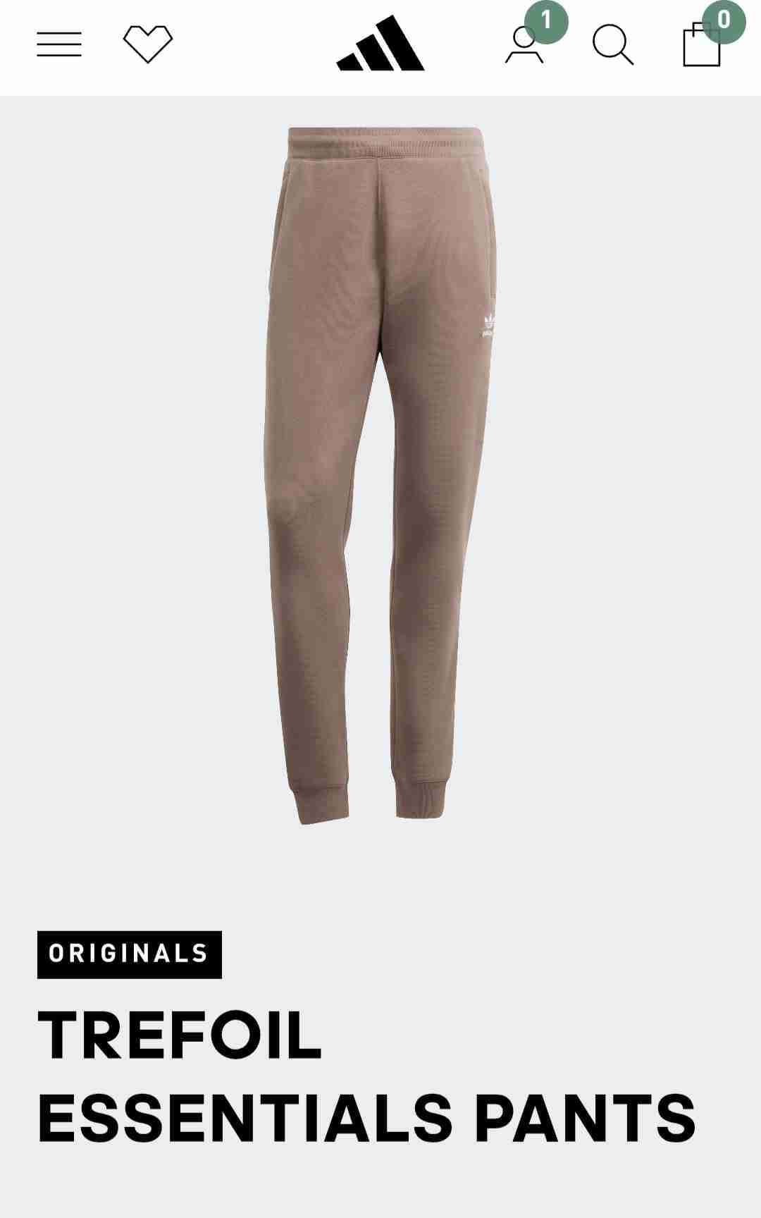 Pantalón Adidas Trefoil Essentials café original - miniatura 3