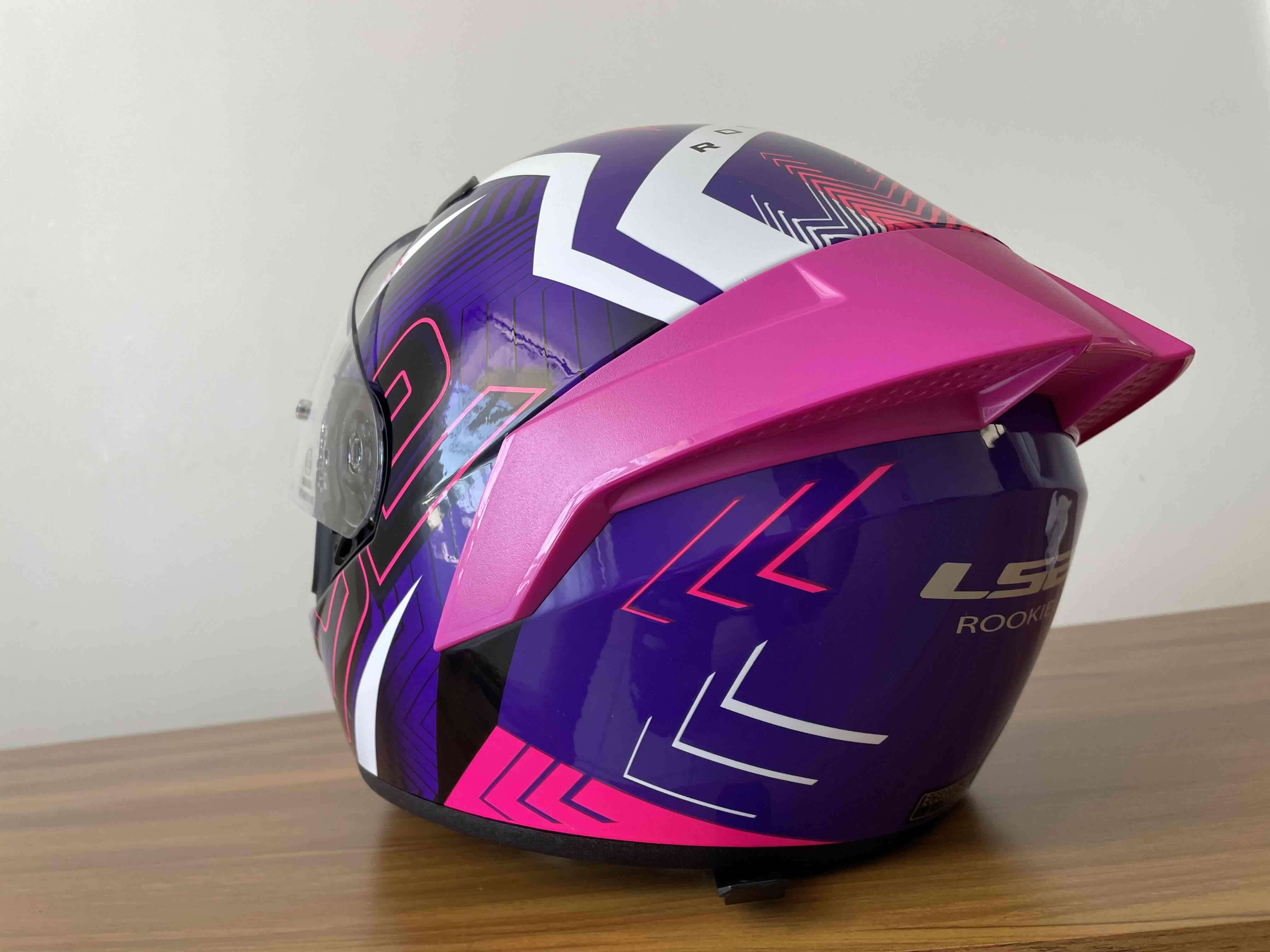 Casco motocicleta LS2 morado/rosado - miniatura 2
