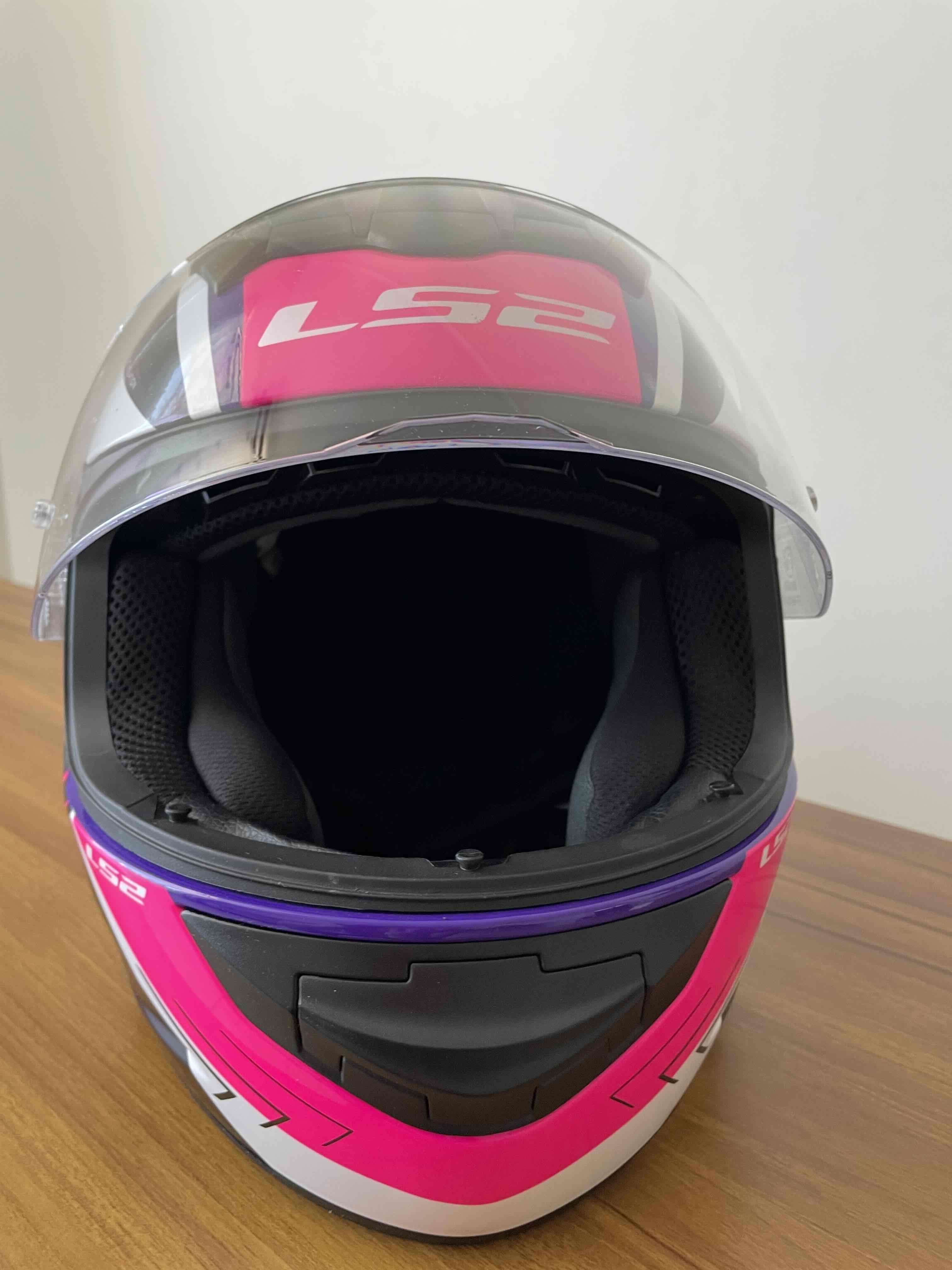 Casco motocicleta LS2 morado/rosado - miniatura 3