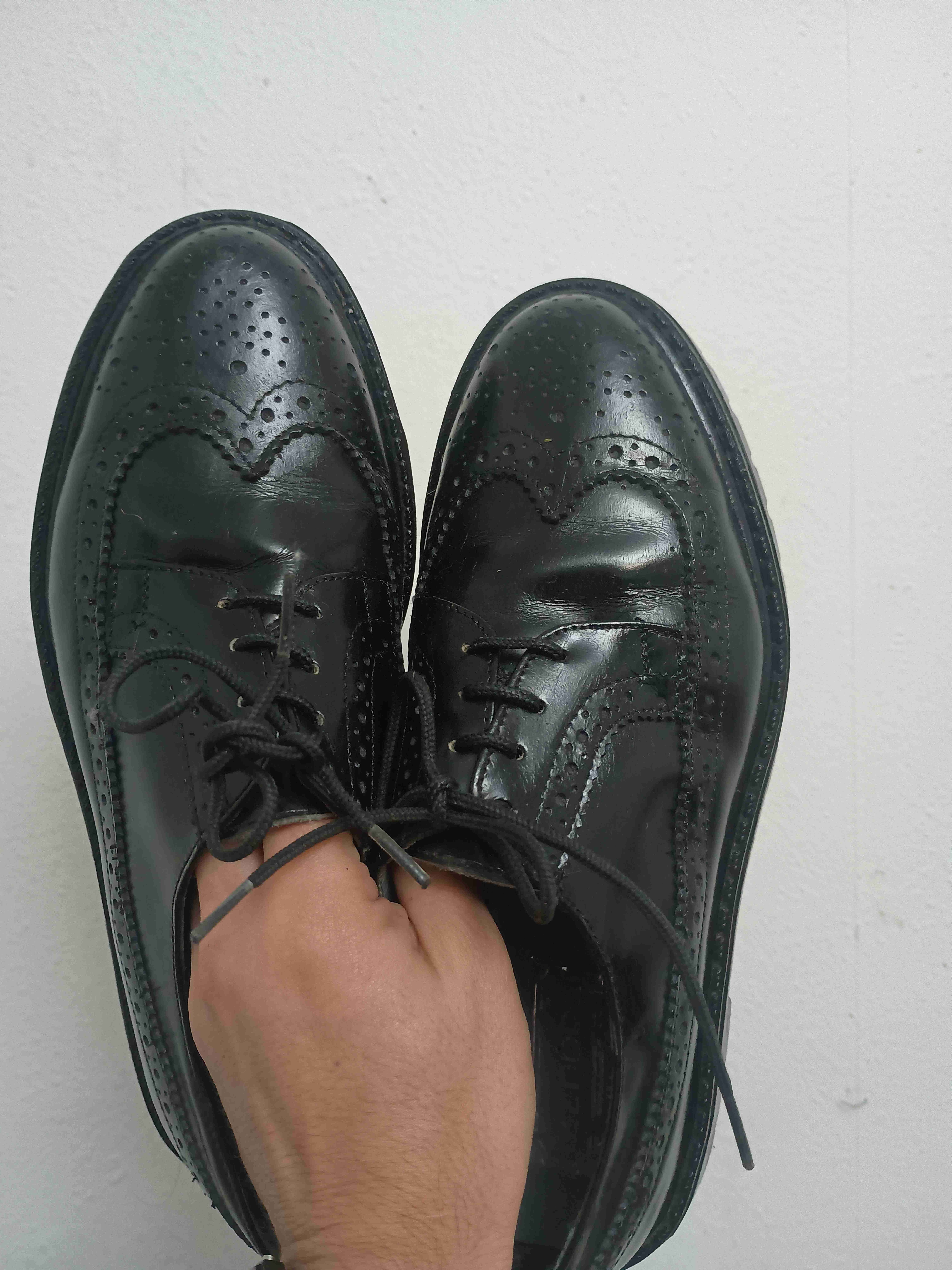 Zapatos Oxford de cuero negro con cordones - miniatura 2